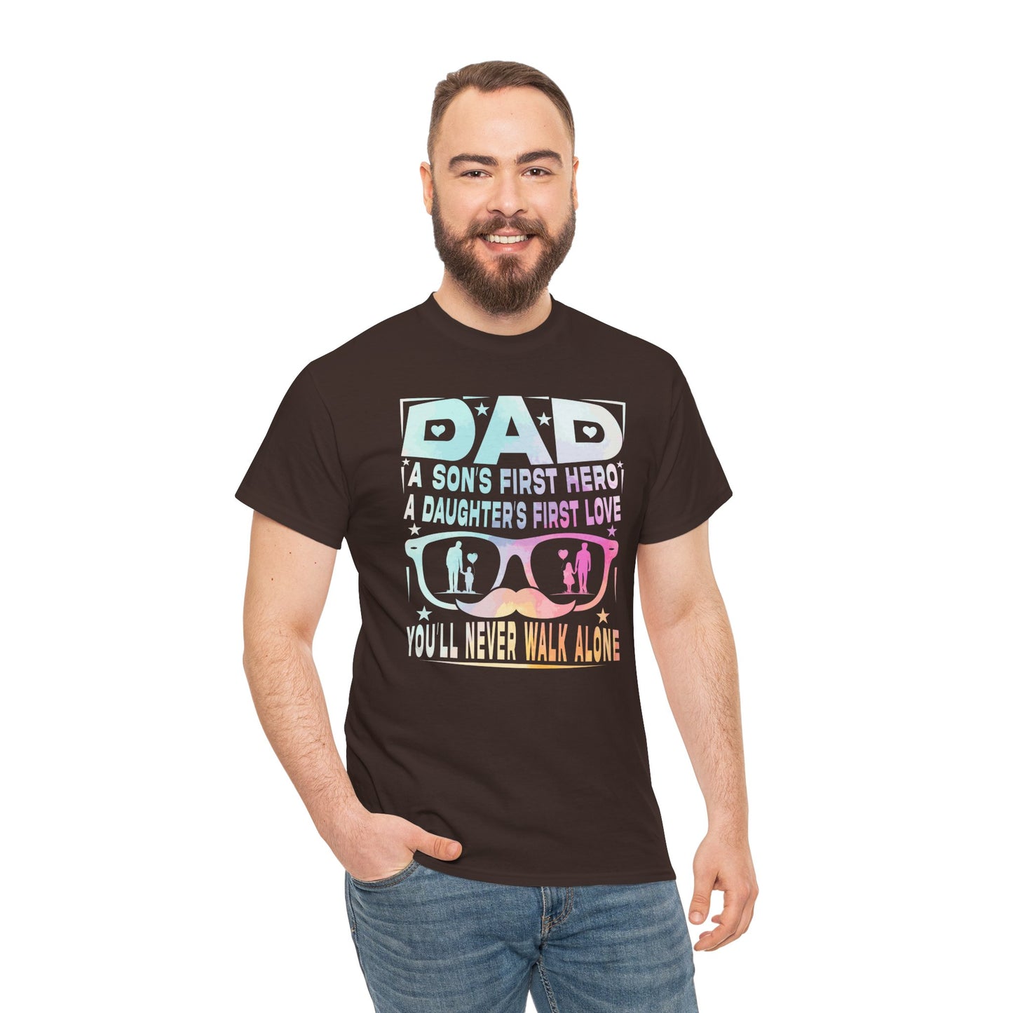Gildan 5000 Dad Hero T-Shirt - Father's Day Gift - Heavy Cotton Tee Asst. Colors & Sizes