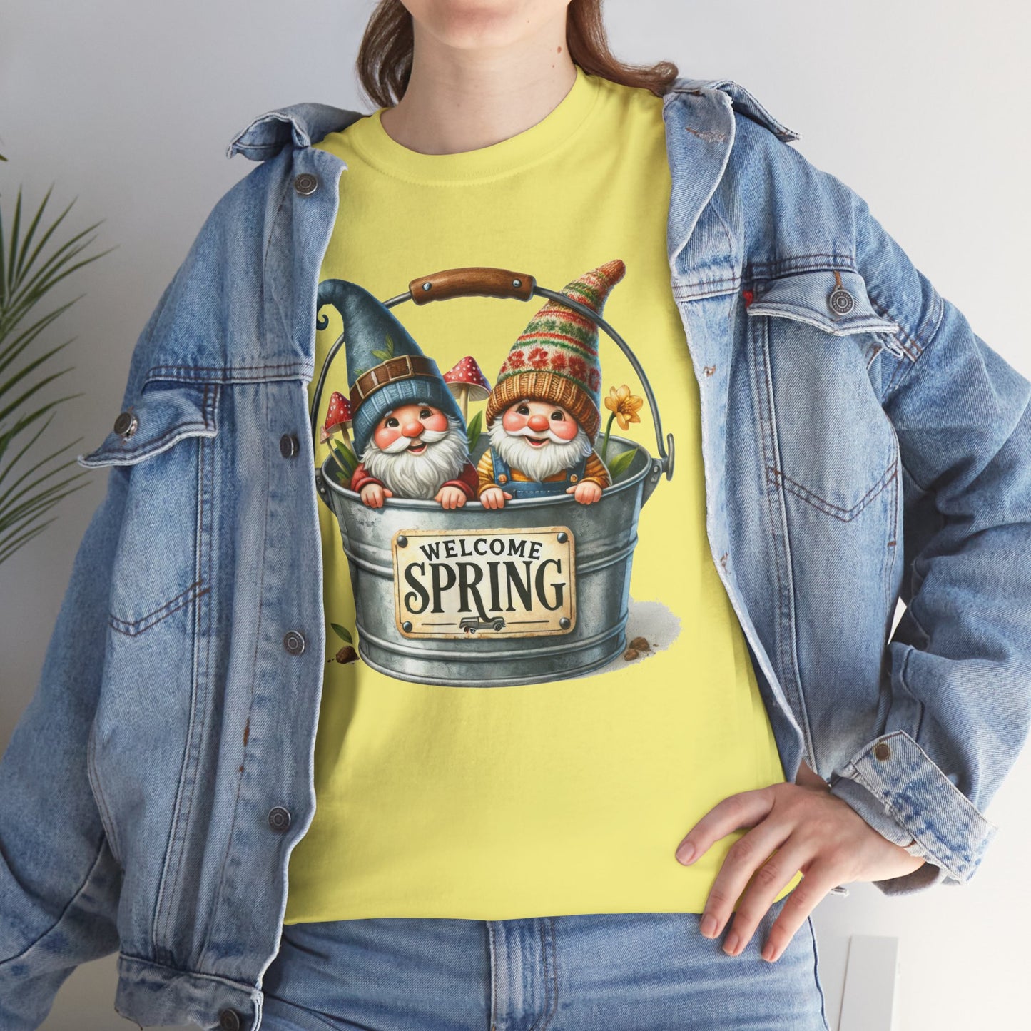 Welcome Spring Graphic Tee - Unisex Heavy Cotton Tee for Seasonal Celebrations