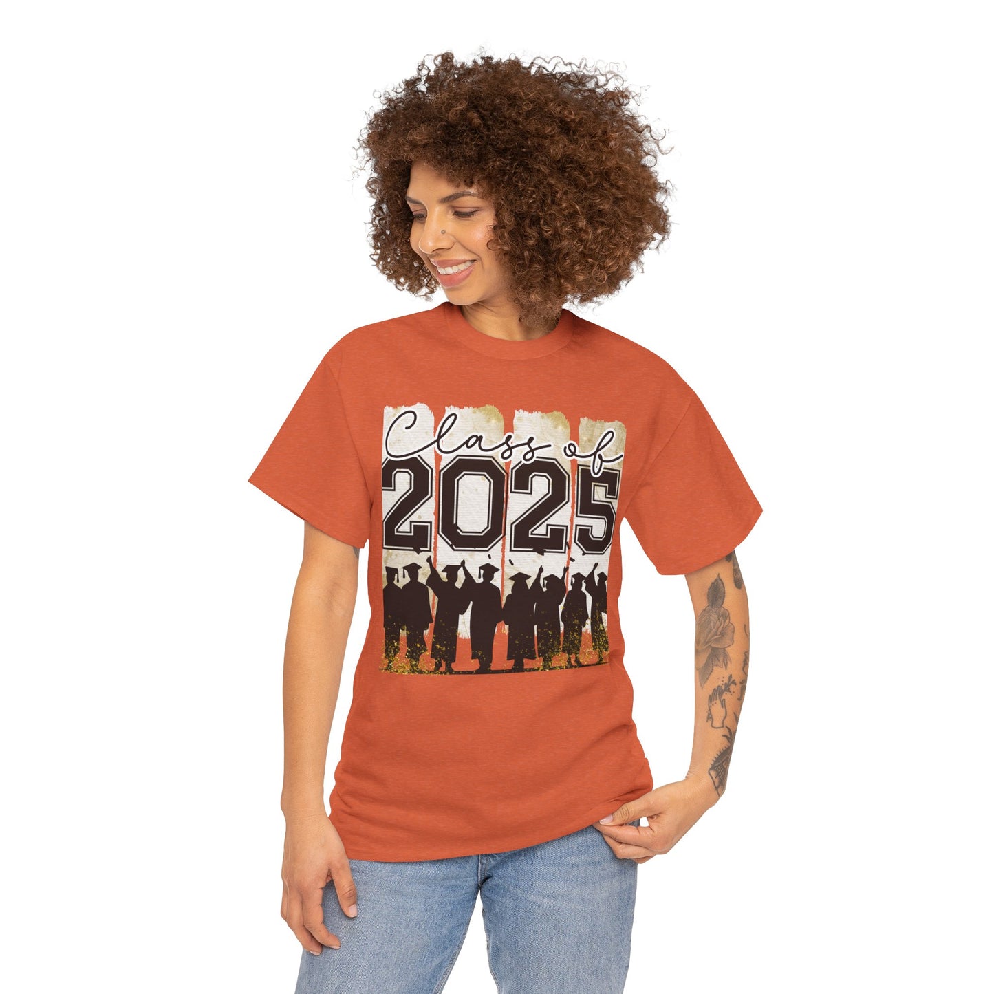 Gildan Garment Dyed Class of 2025 Graduation Tee - Unisex Heavy Cotton Shirt Your Choice Colors & Sizes