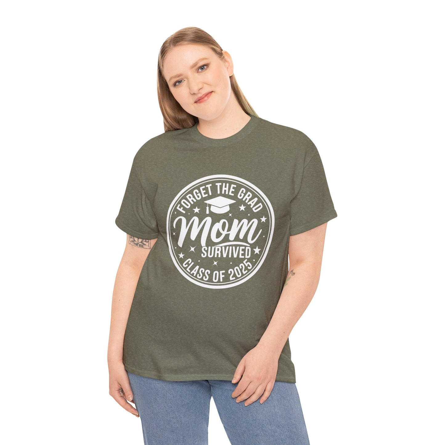 Gildan Comfortable Unisex Heavy Cotton Tee -"Forget the Grad, Mom..." Great gift for Graduation Asst. Sizes & Colors