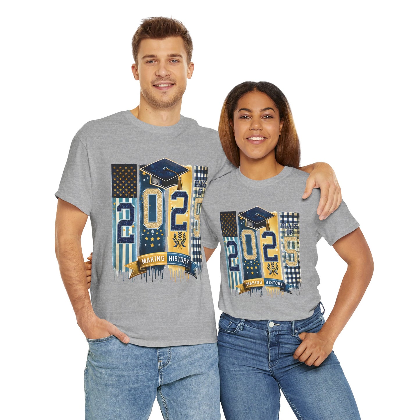 Gildan Graduation 2025 Heavy Cotton Tee - Making History Unisex Shirt Unisex Available in Asst. Sizes & Colors