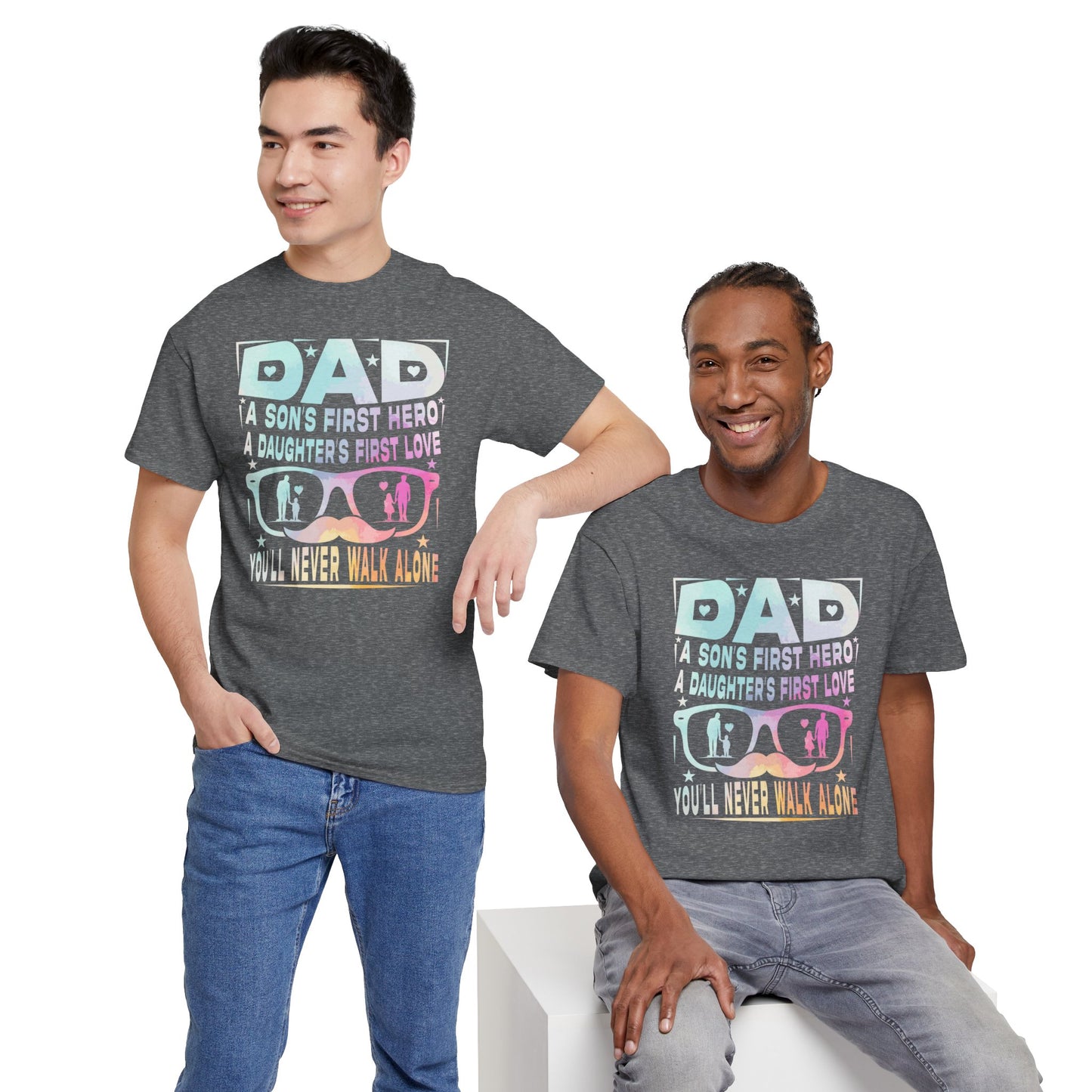 Gildan 5000 Dad Hero T-Shirt - Father's Day Gift - Heavy Cotton Tee Asst. Colors & Sizes