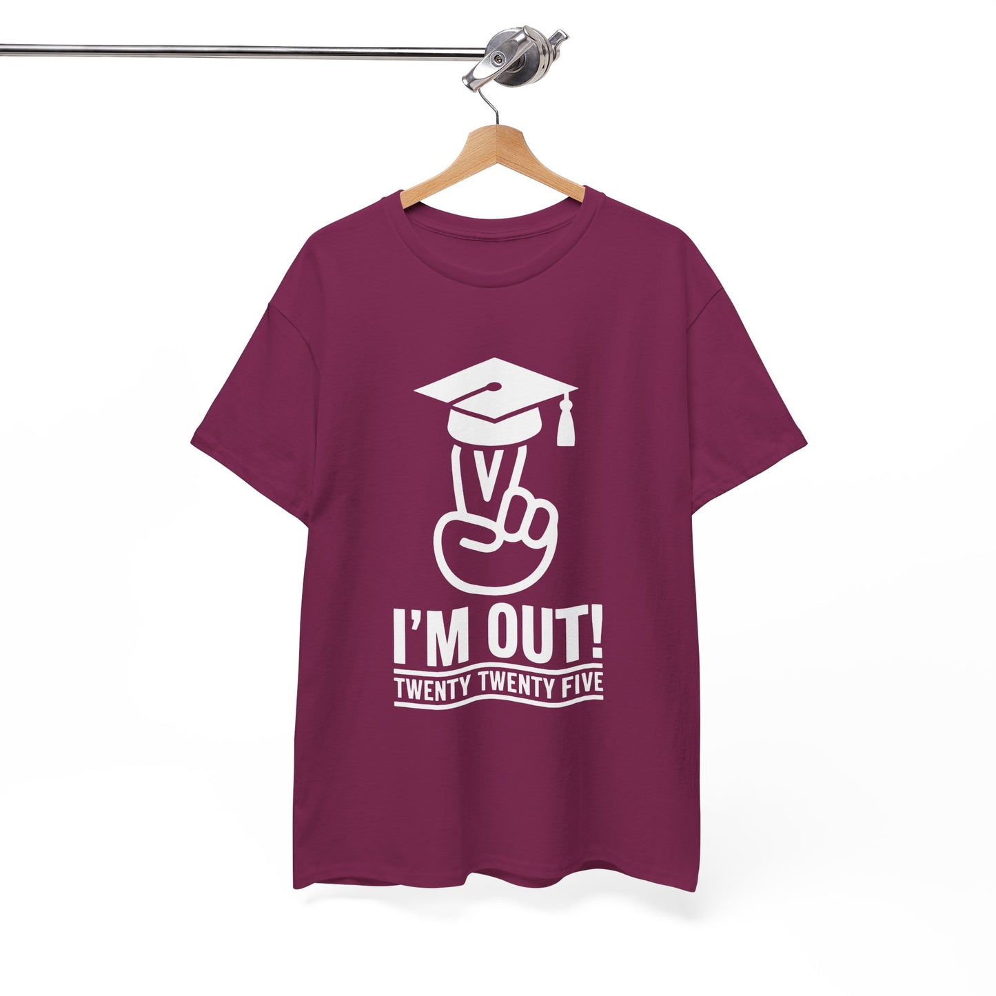 Graduation Celebration Unisex Heavy Cotton Tee - "I'M OUT!" 2025