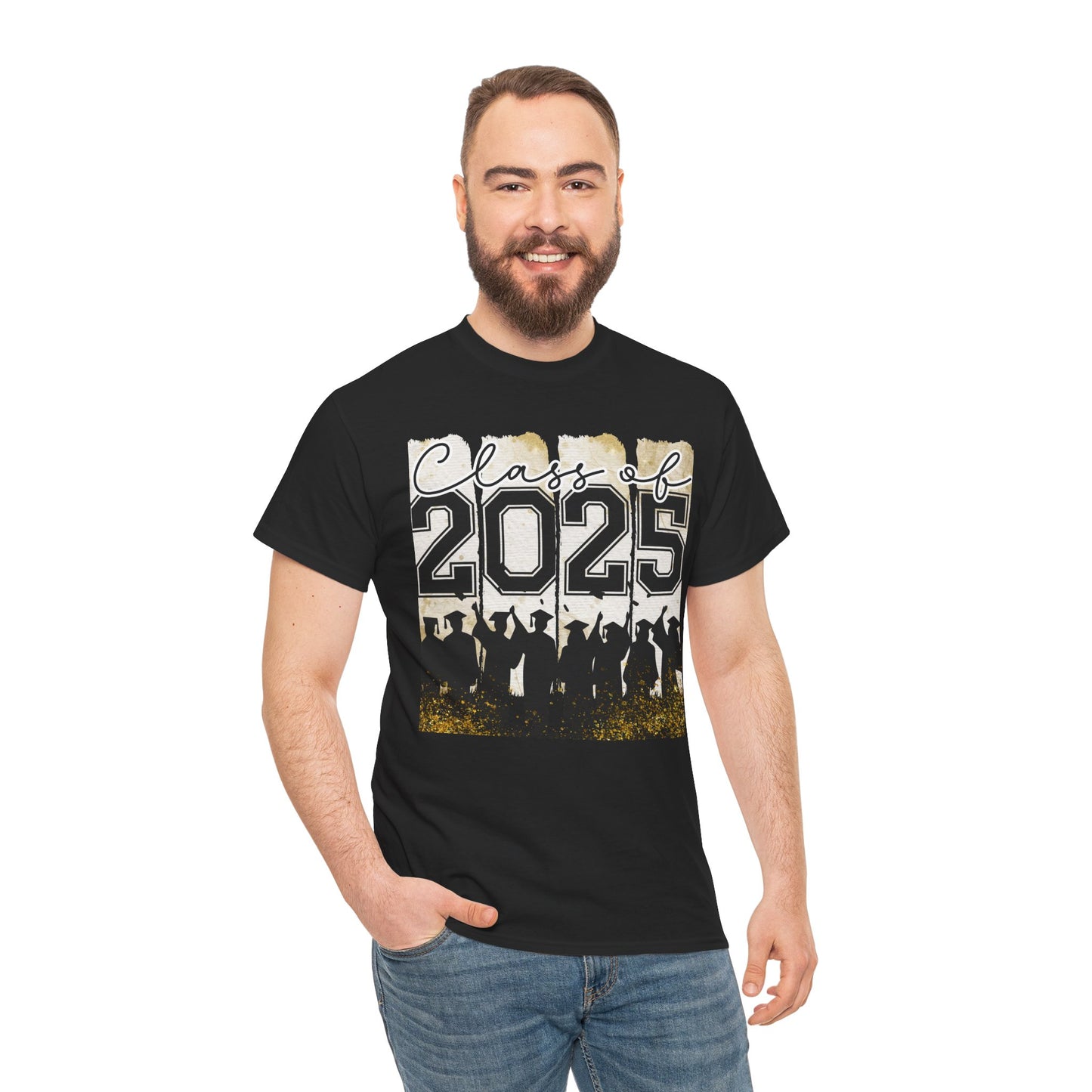 Gildan Garment Dyed Class of 2025 Graduation Tee - Unisex Heavy Cotton Shirt Your Choice Colors & Sizes