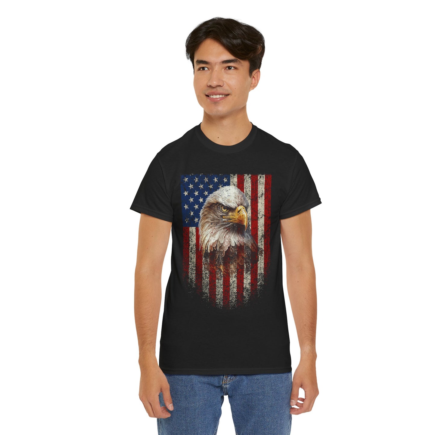Bald Eagle American Flag T-Shirt | Patriotic Eagle Tee
