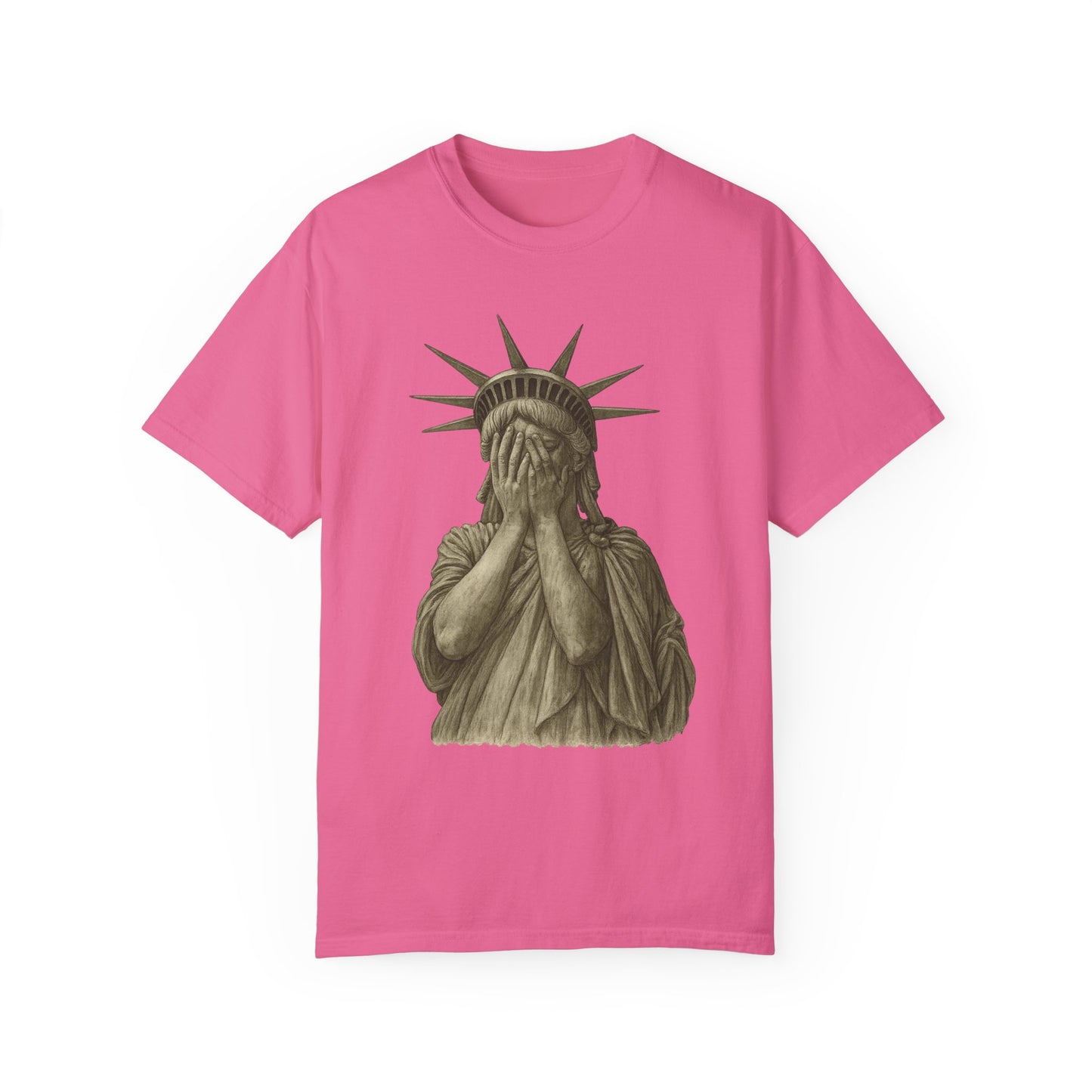 Lady Liberty Shocked Historian T-Shirt Parody Comfort Colors 1717