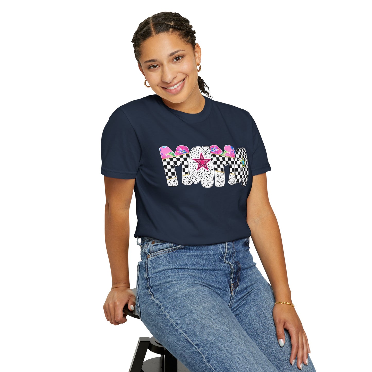 Comfort Colors Retro Vibe Mother's Day T-Shirt with Star Design Asst. Colors & Sizes