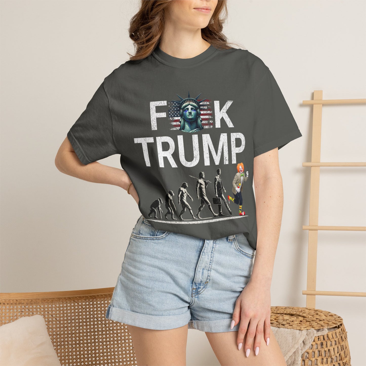 Political Satire Evolution Tee – Anti Trump Graphic Shirt –Graphic Tee- Political Satire Comfort Colors 1717