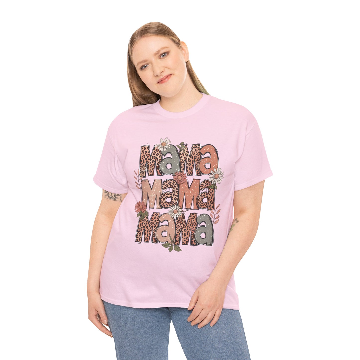 Floral Mama Unisex Heavy Cotton Tee - Perfect Gift for Moms!