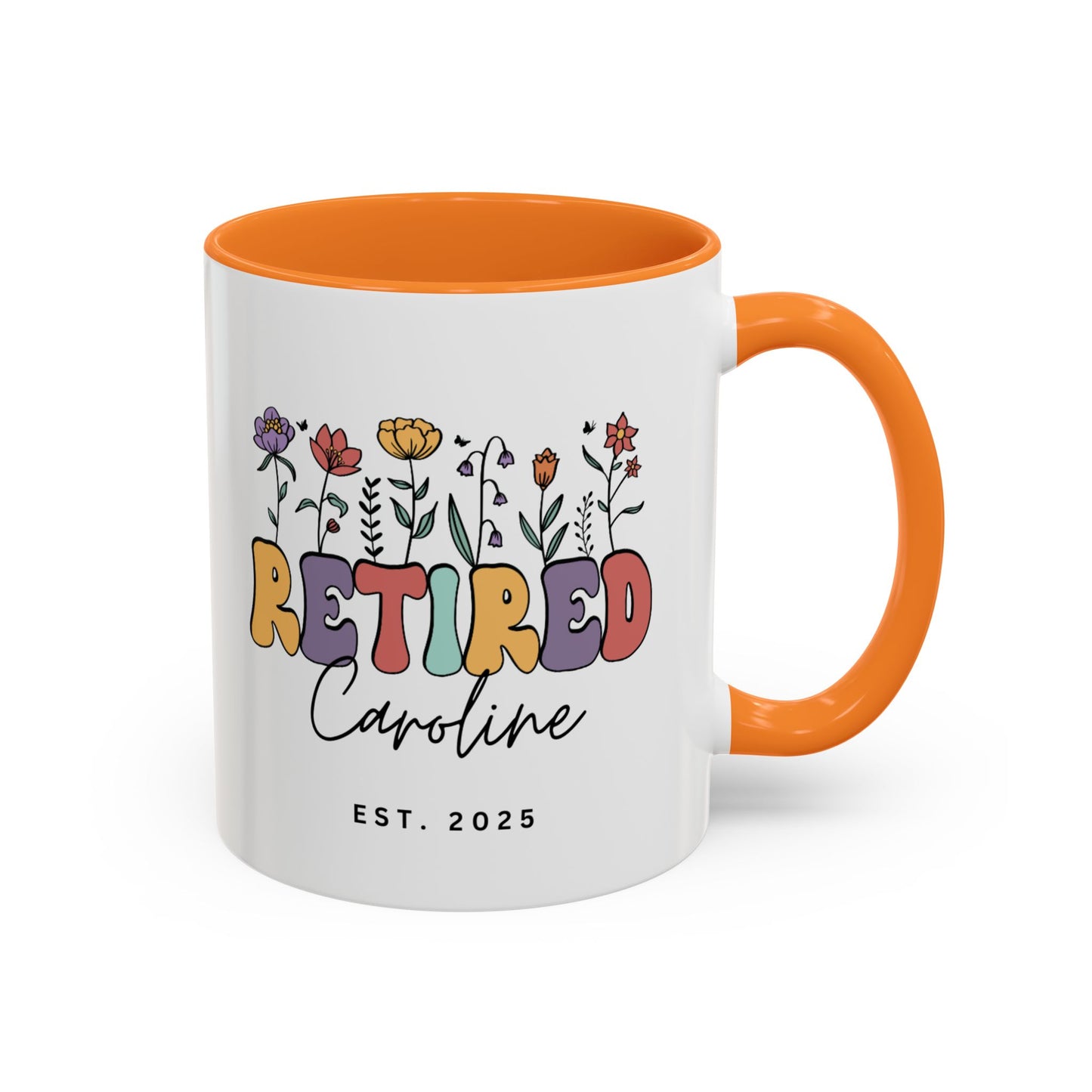Personalized Retired Floral Name Mug | 11oz 15oz