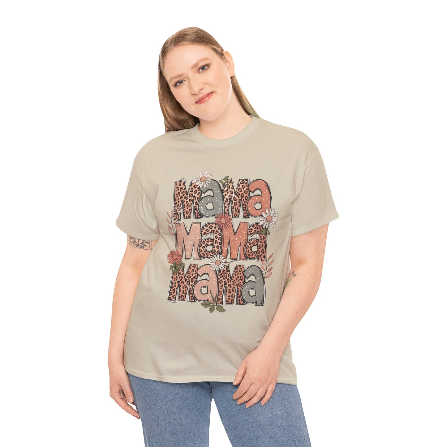 Floral Mama Unisex Heavy Cotton Tee - Perfect Gift for Moms!