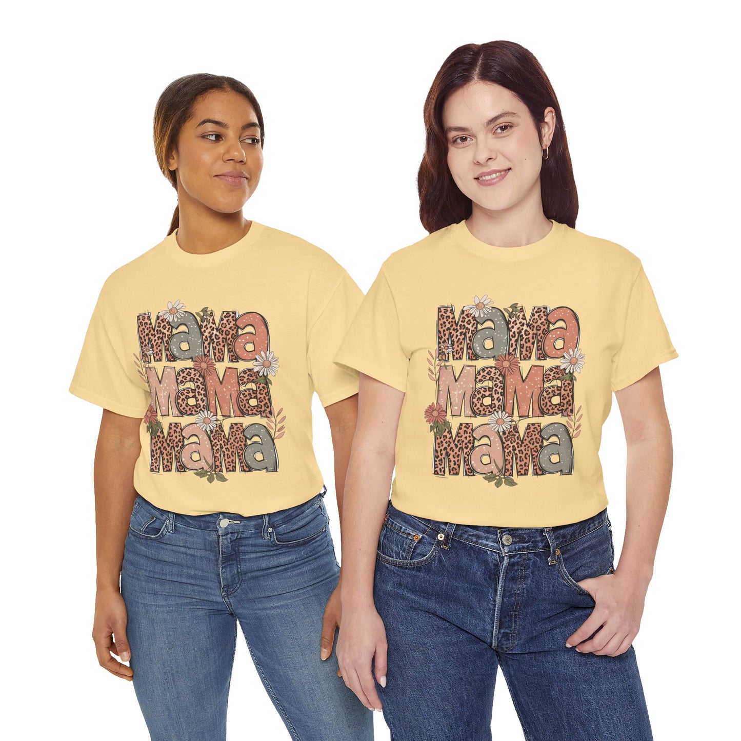 Floral Mama Unisex Heavy Cotton Tee - Perfect Gift for Moms!