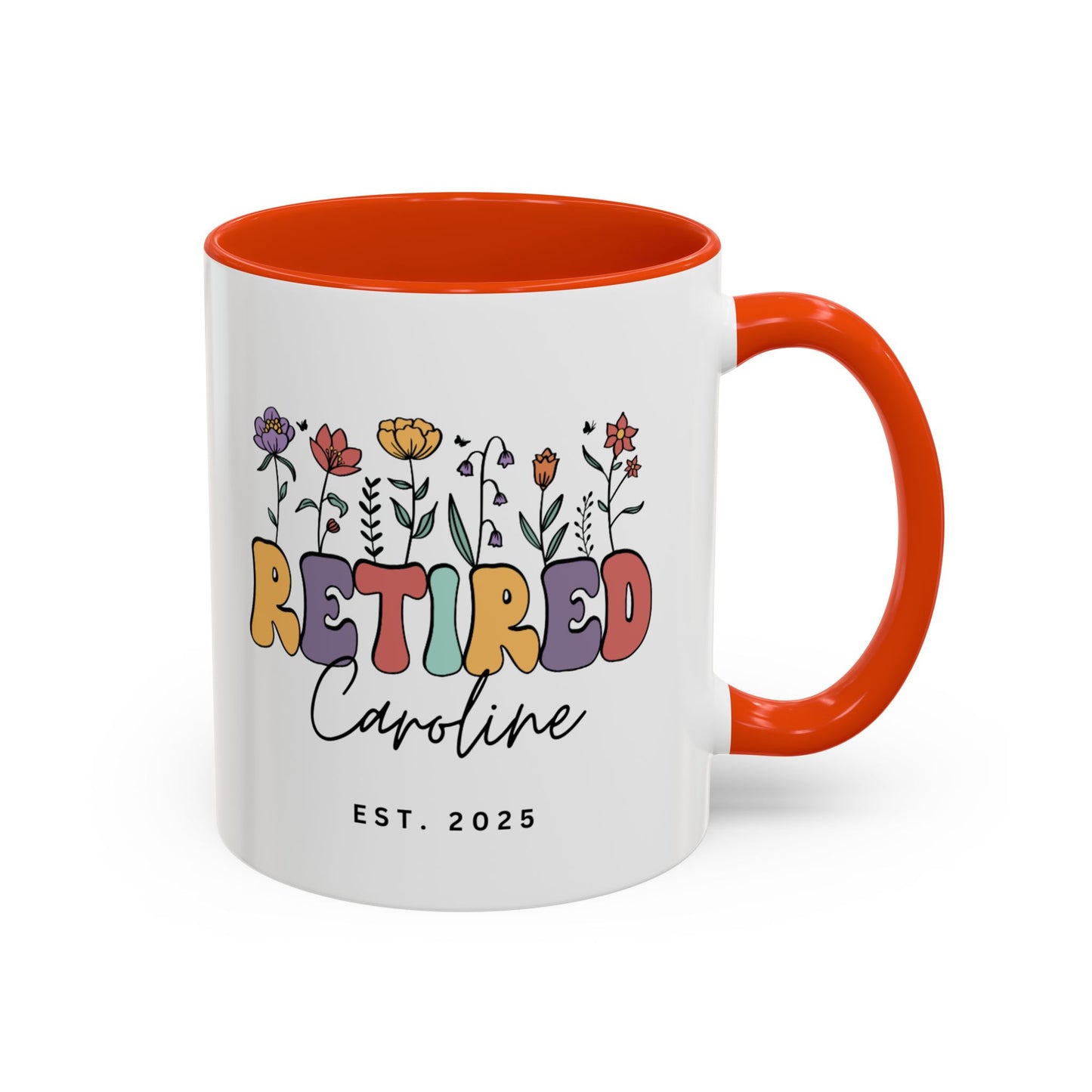 Personalized Retired Floral Name Mug | 11oz 15oz