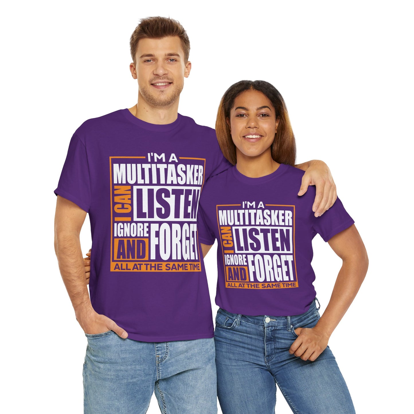 Funny Unisex Heavy Cotton Tee - "I'm a Multitasker" Quote Shirt