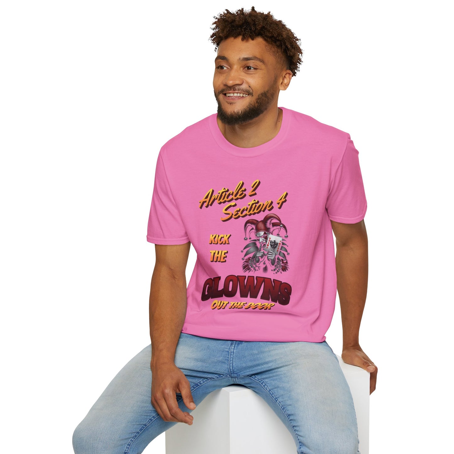 Kick That Clown graphic T-Shirt | Jester Skull Illustration, Article 2 Section 4