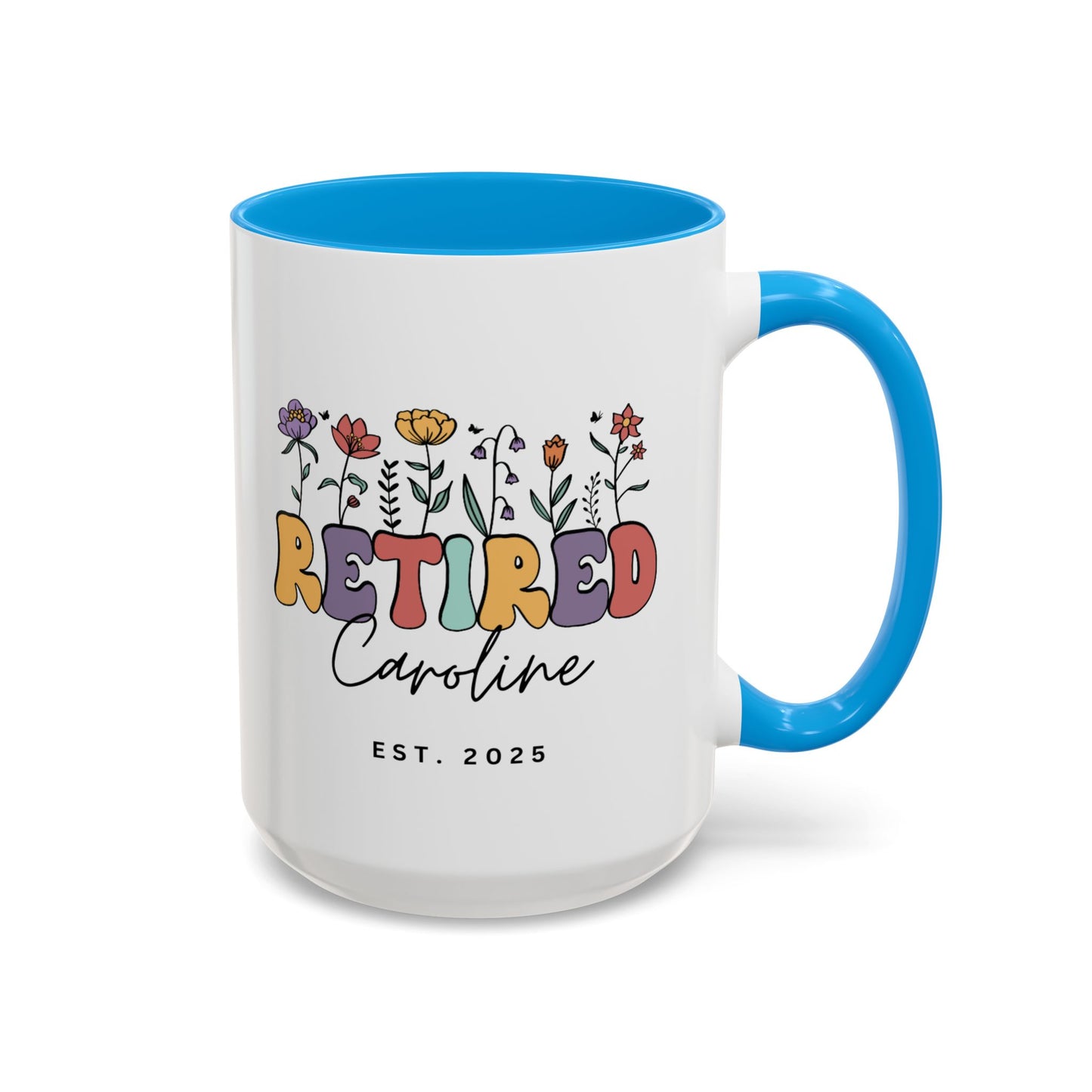 Personalized Retired Floral Name Mug | 11oz 15oz
