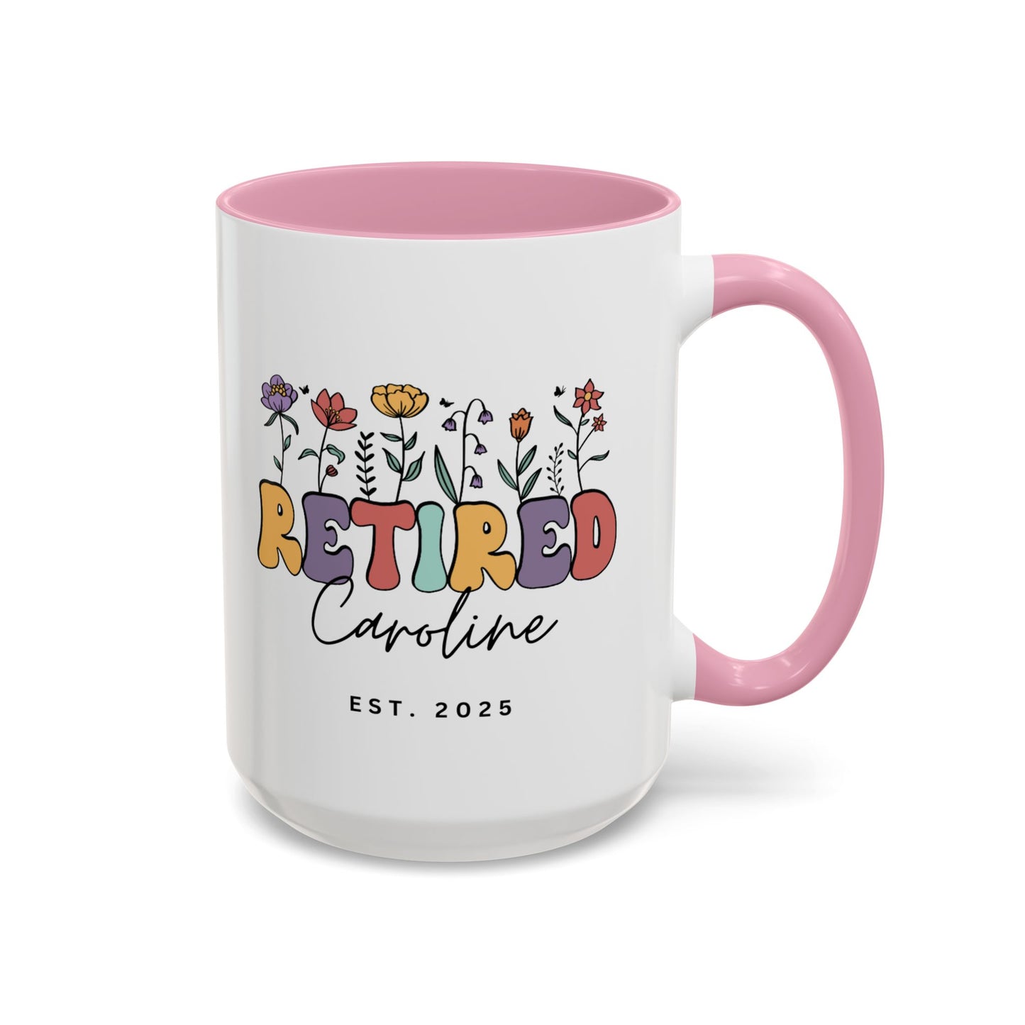 Personalized Retired Floral Name Mug | 11oz 15oz