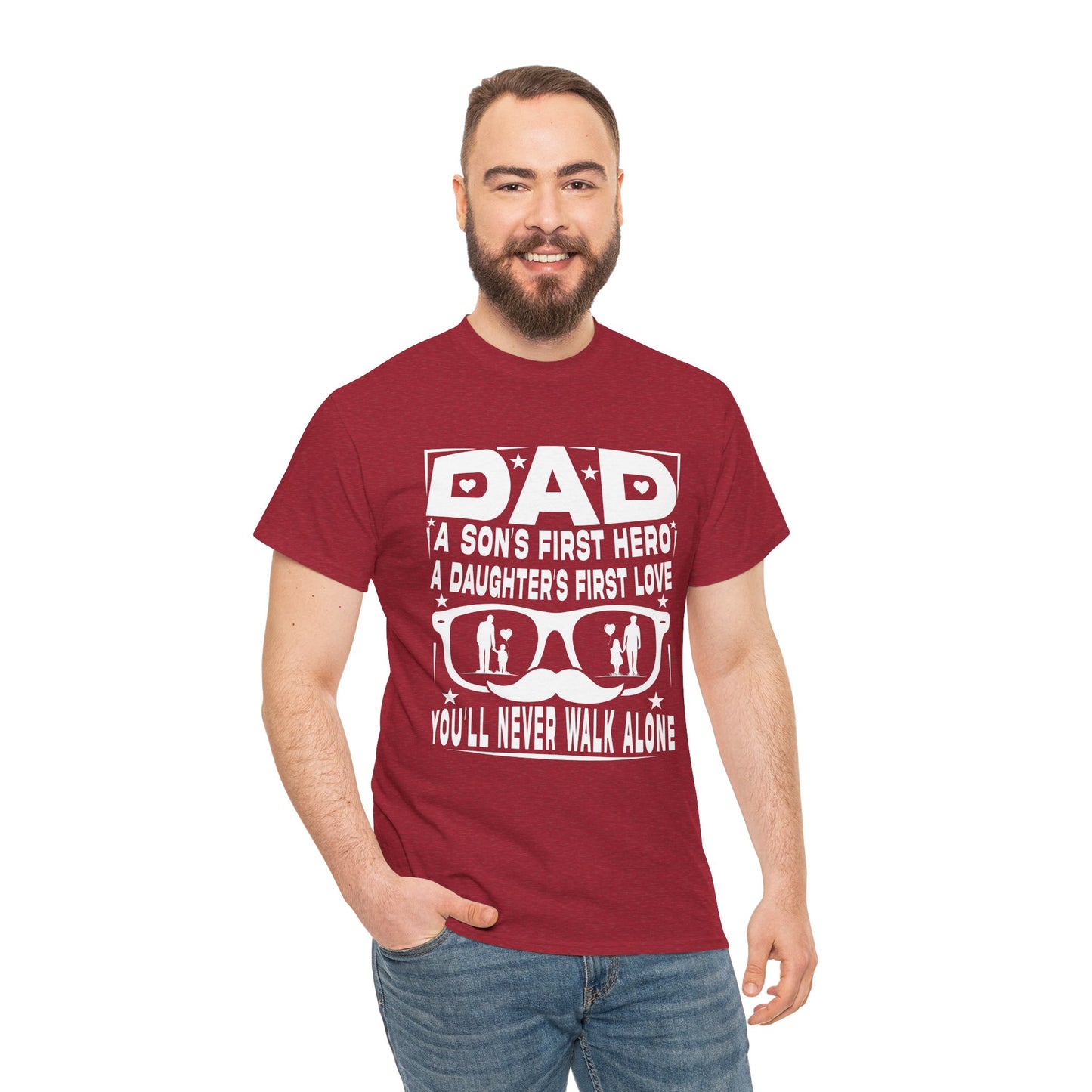 Dad Hero Unisex Heavy Cotton Tee - Perfect Gift for Father's Day