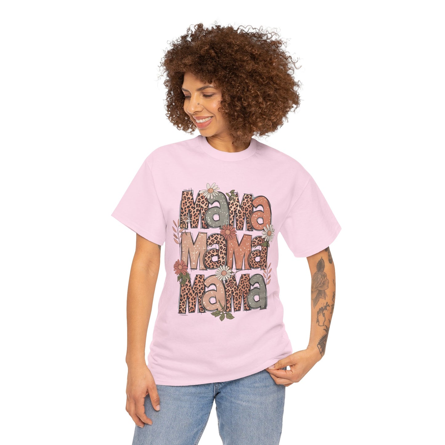 Floral Mama Unisex Heavy Cotton Tee - Perfect Gift for Moms!
