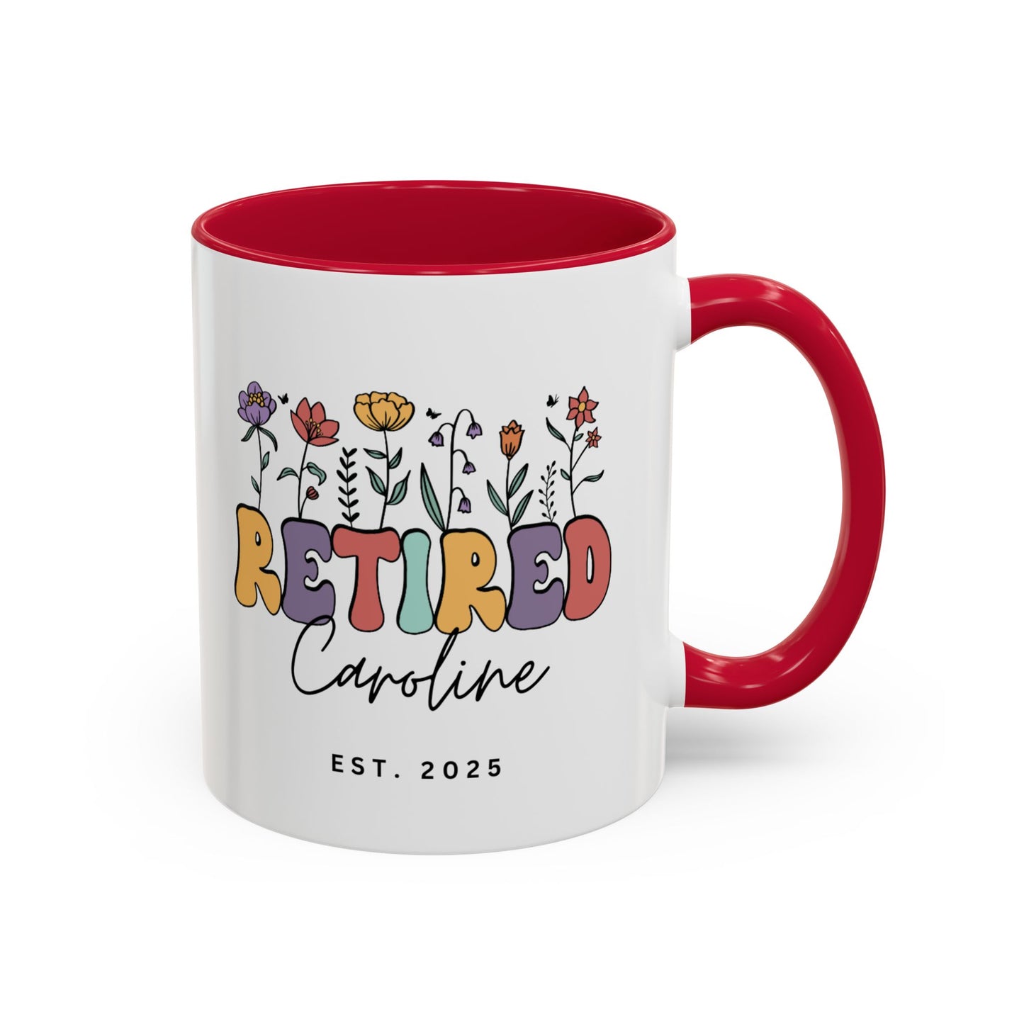 Personalized Retired Floral Name Mug | 11oz 15oz