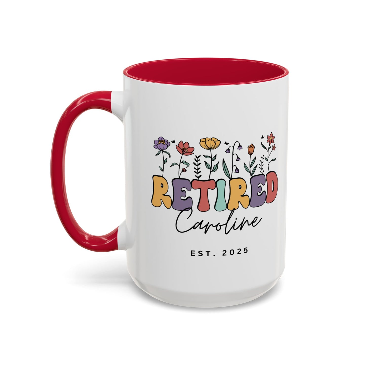 Personalized Retired Floral Name Mug | 11oz 15oz