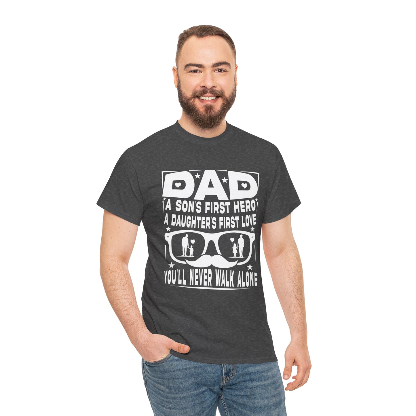 Dad Hero Unisex Heavy Cotton Tee - Perfect Gift for Father's Day