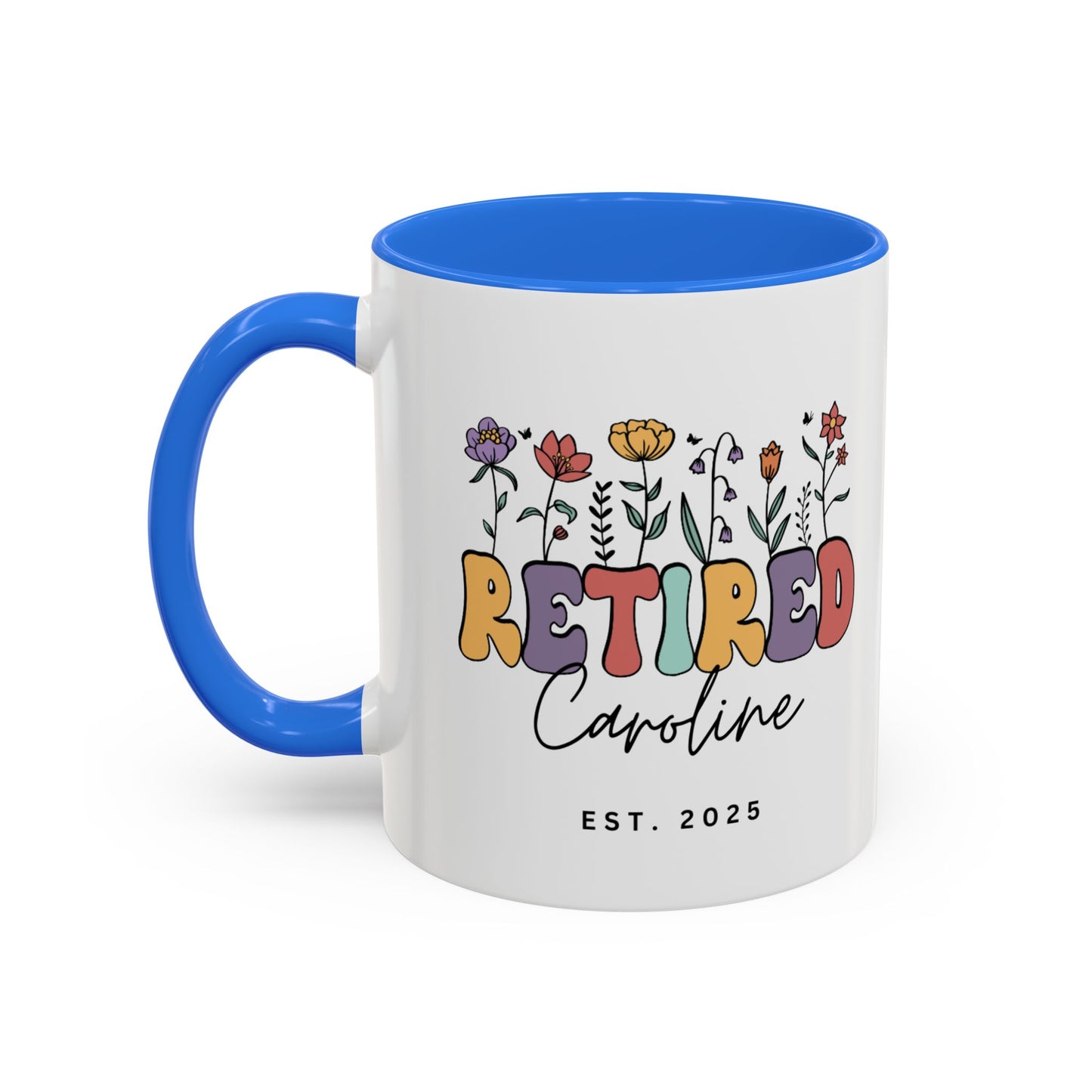 Personalized Retired Floral Name Mug | 11oz 15oz