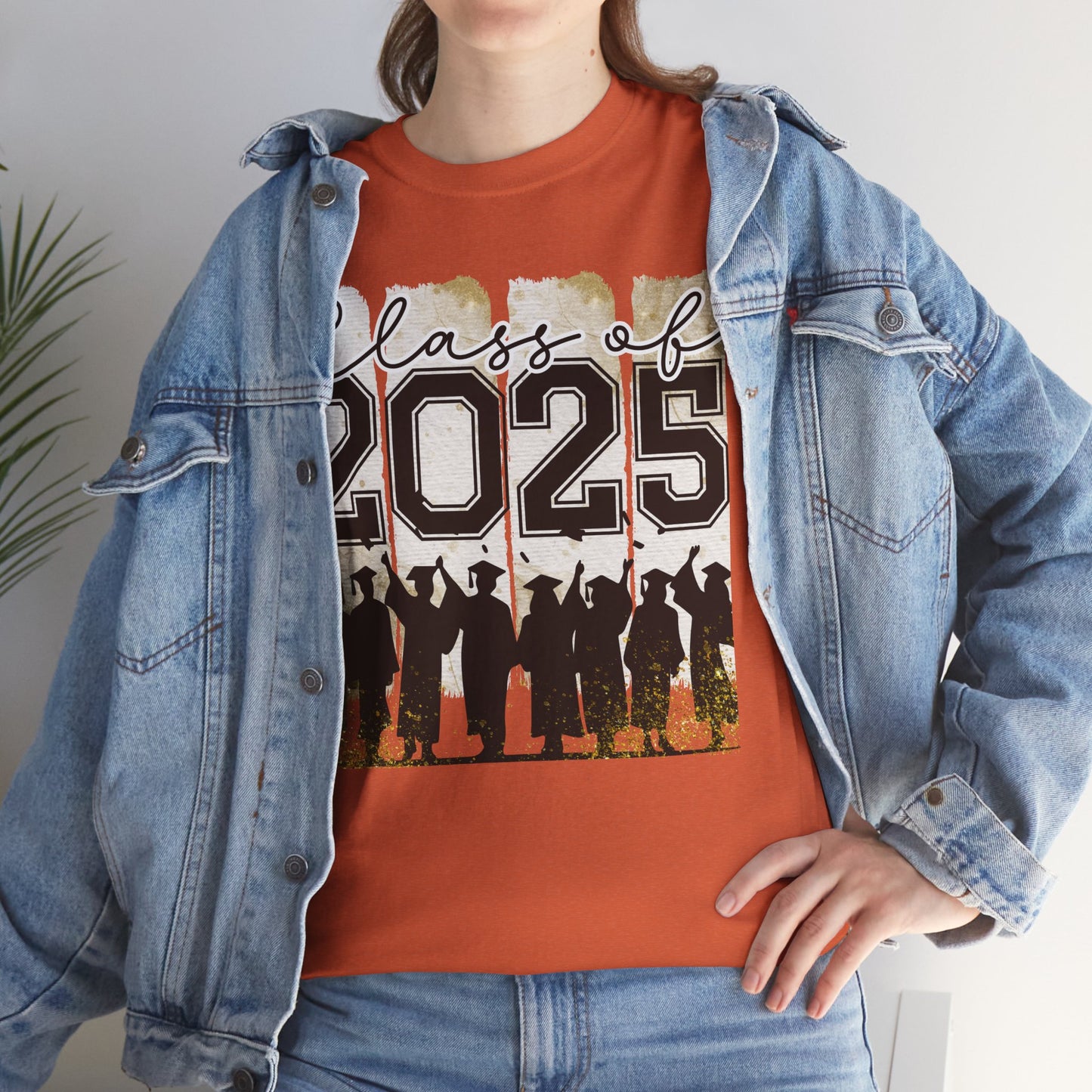 Gildan Garment Dyed Class of 2025 Graduation Tee - Unisex Heavy Cotton Shirt Your Choice Colors & Sizes