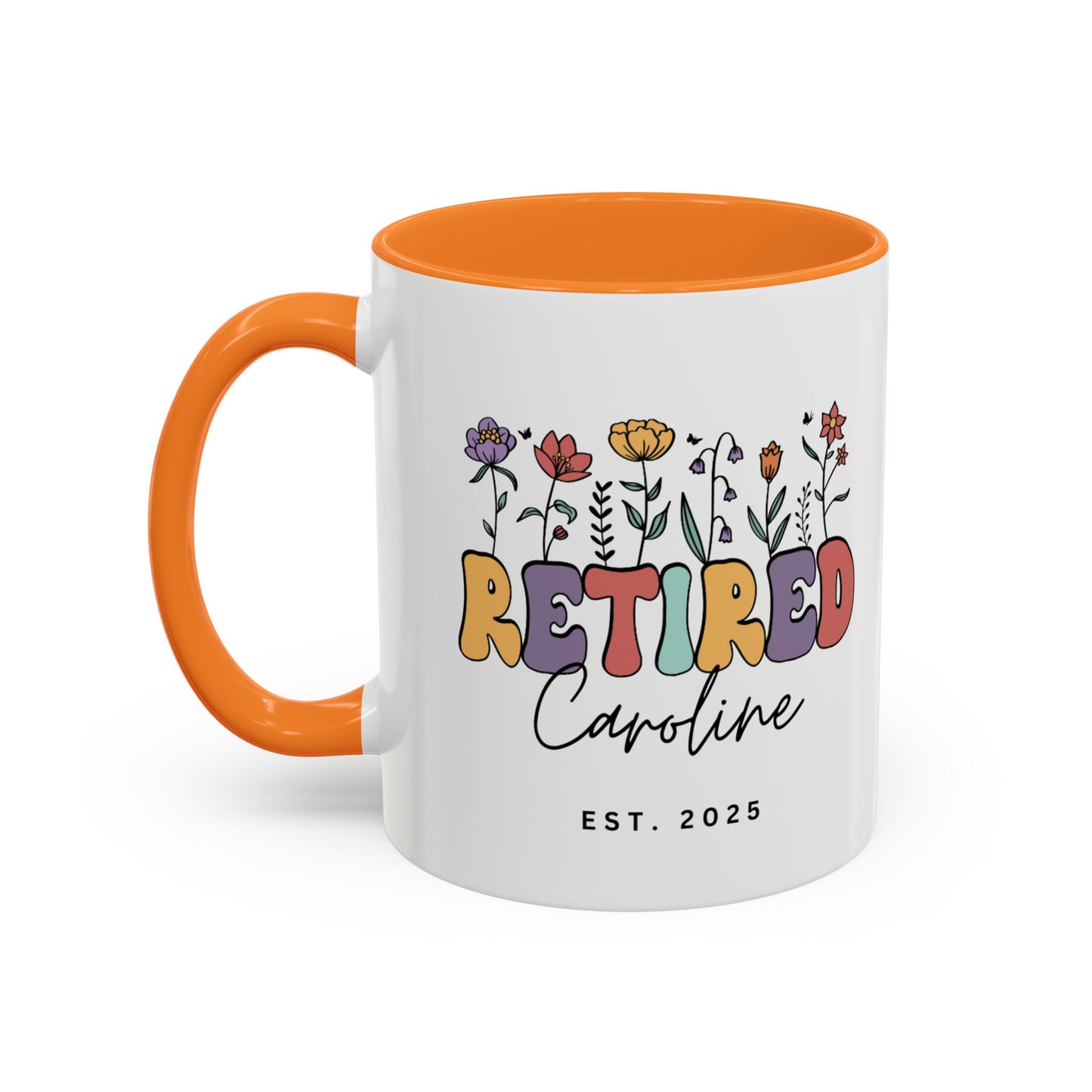Personalized Retired Floral Name Mug | 11oz 15oz