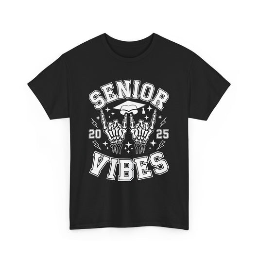 Gildan "Senior Vibes" Unisex Heavy Cotton Tee - Class of 2025 Graduation Shirt Assorted Colors & Sizes