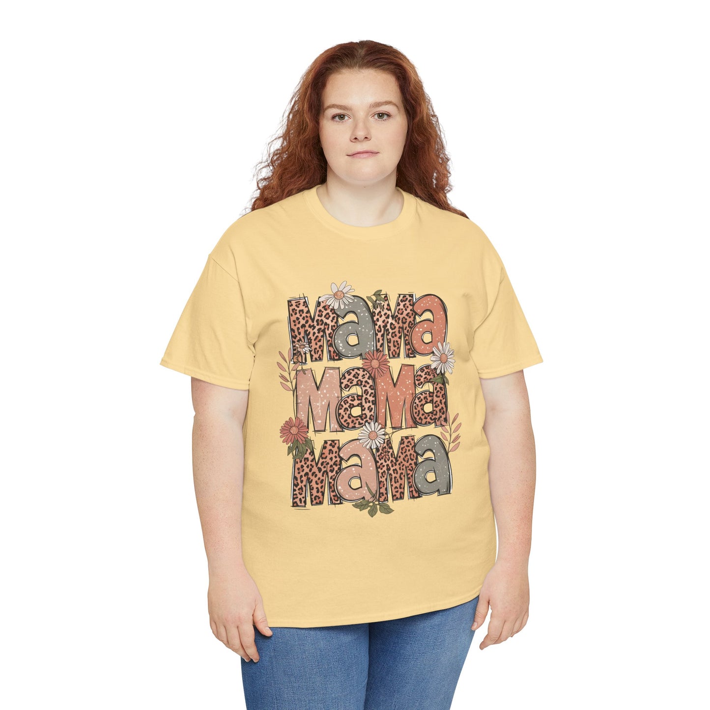 Floral Mama Unisex Heavy Cotton Tee - Perfect Gift for Moms!