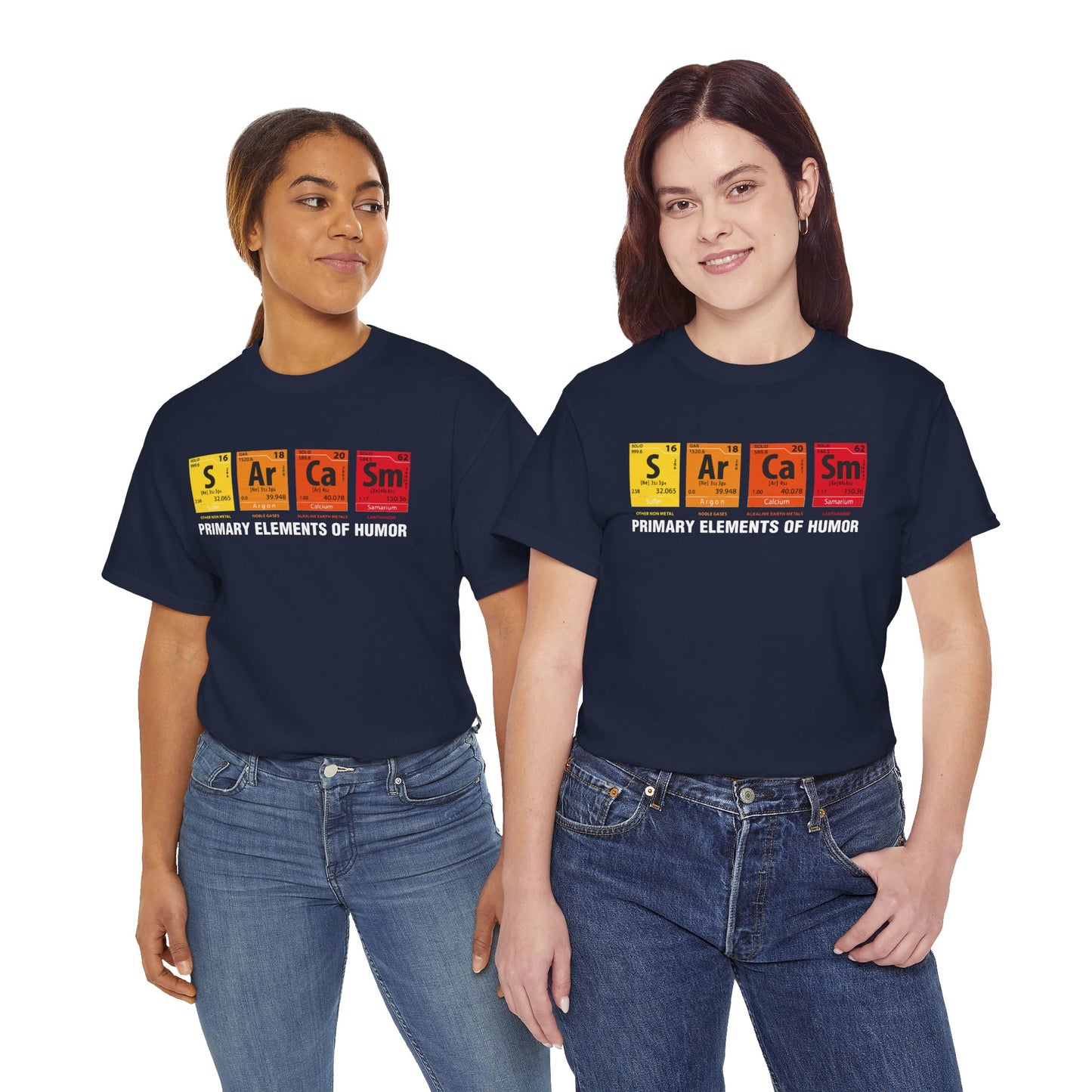 Sarcasm Elements T‑Shirt — "Primary Elements of Humor" Graphic Tee