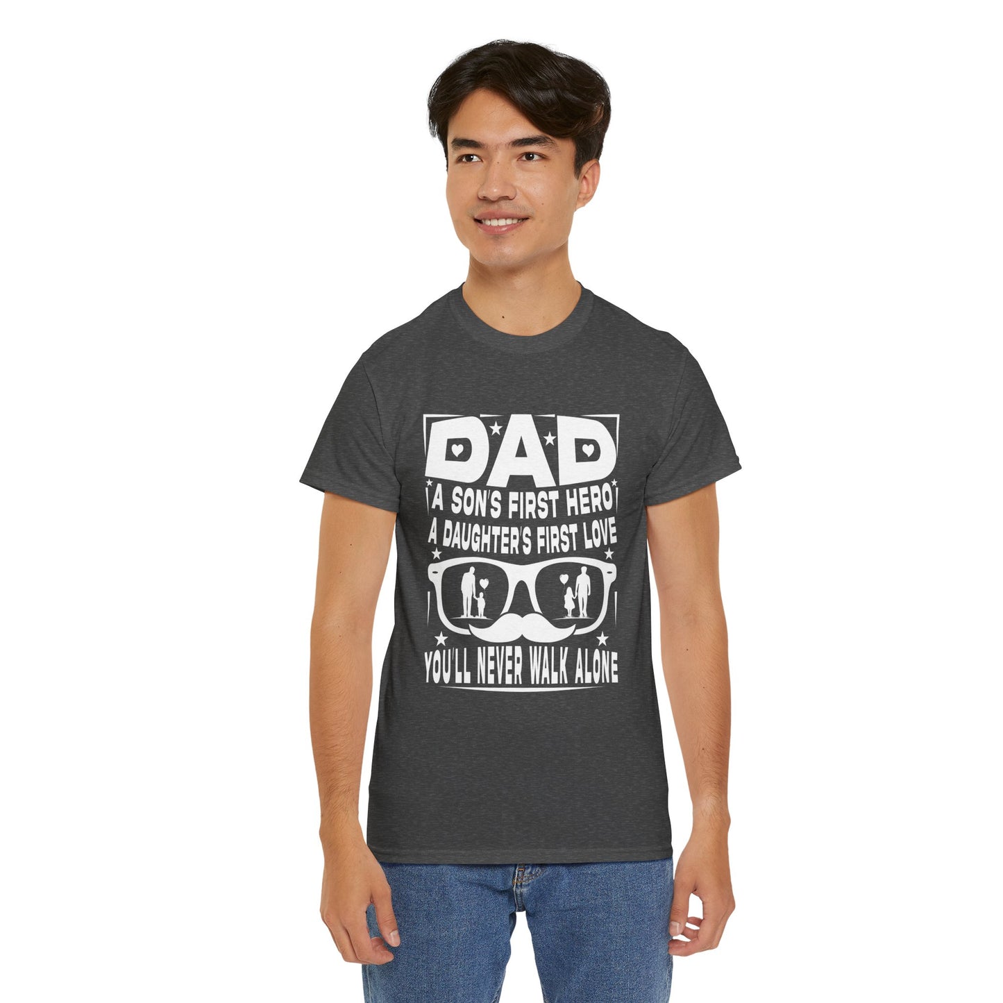 Dad Hero Unisex Heavy Cotton Tee - Perfect Gift for Father's Day