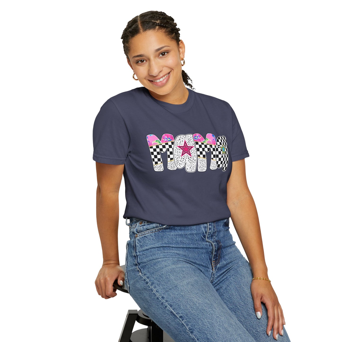 Comfort Colors Retro Vibe Mother's Day T-Shirt with Star Design Asst. Colors & Sizes