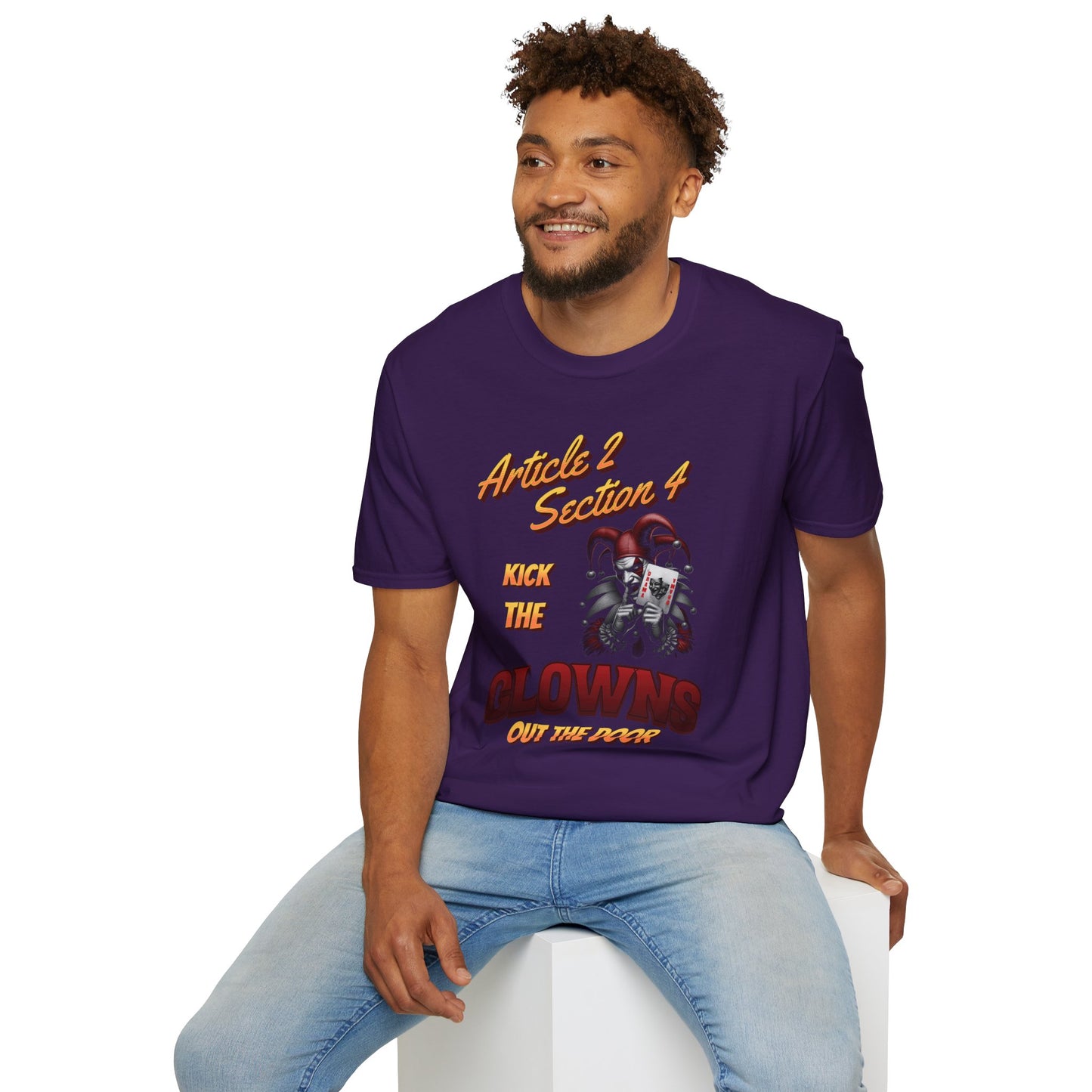 Kick That Clown graphic T-Shirt | Jester Skull Illustration, Article 2 Section 4