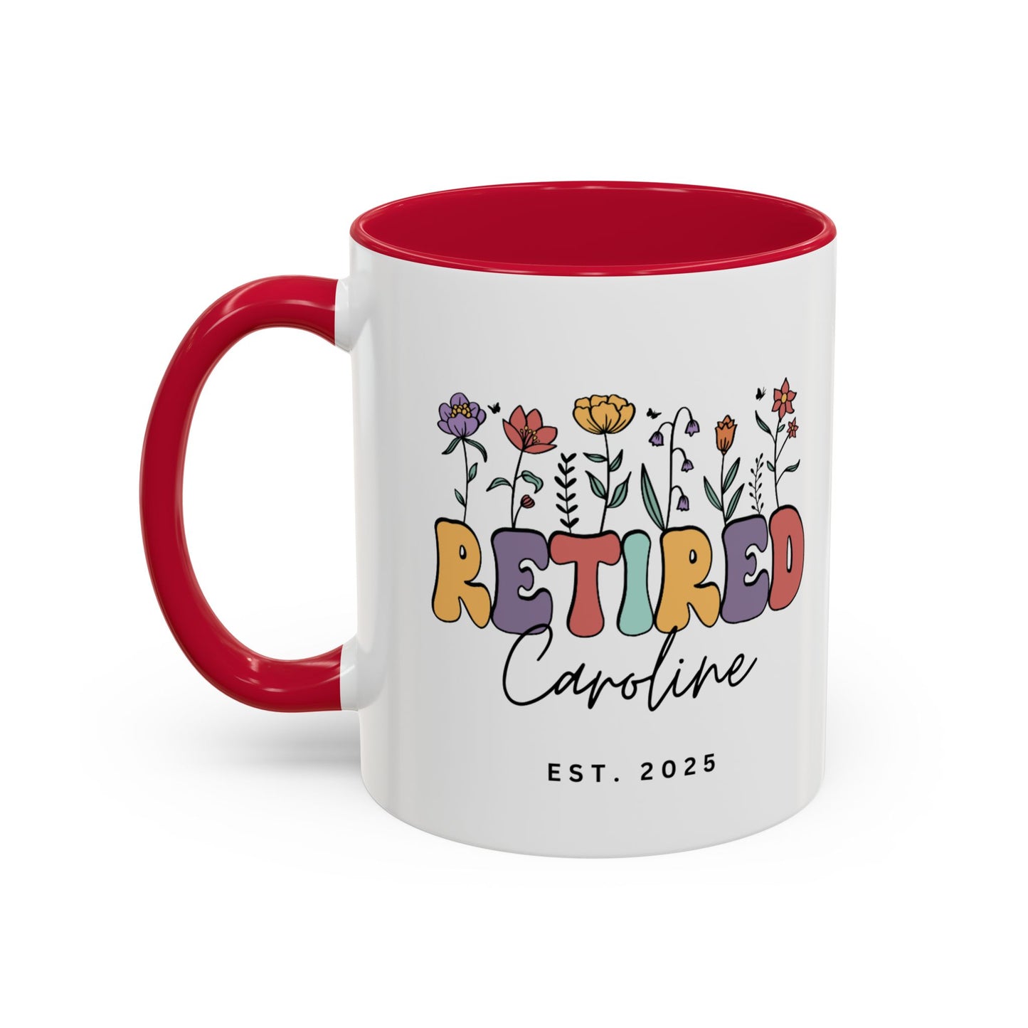 Personalized Retired Floral Name Mug | 11oz 15oz