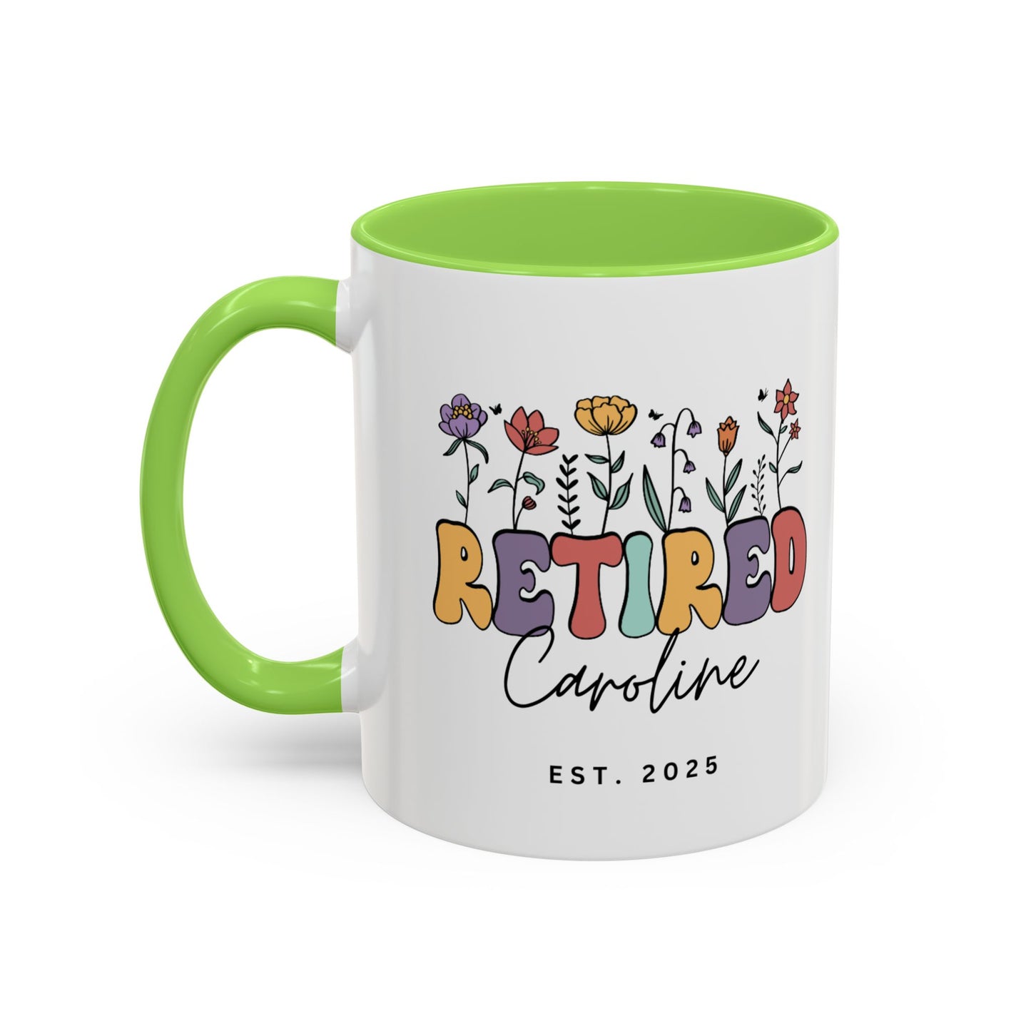 Personalized Retired Floral Name Mug | 11oz 15oz