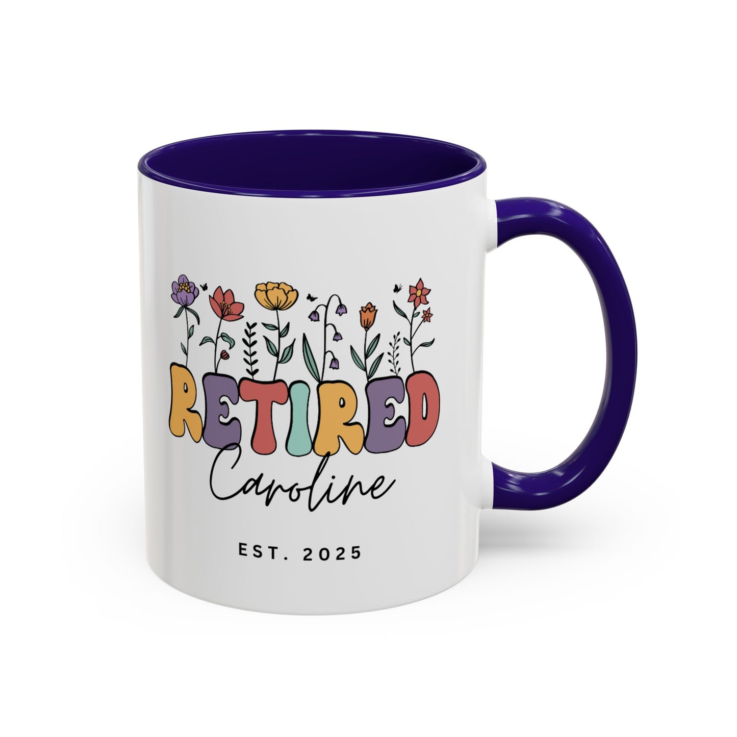 Personalized Retired Floral Name Mug | 11oz 15oz