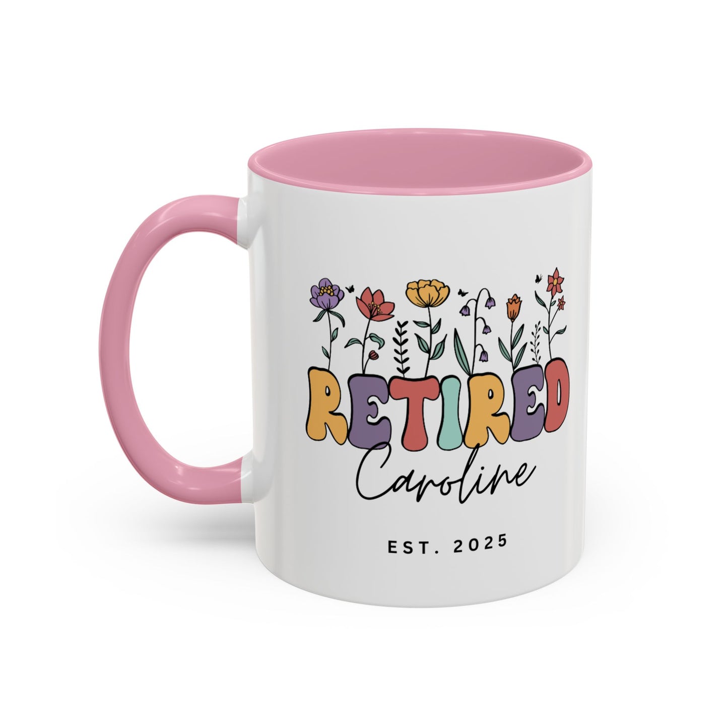 Personalized Retired Floral Name Mug | 11oz 15oz