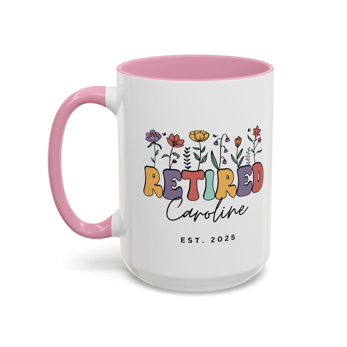 Personalized Retired Floral Name Mug | 11oz 15oz