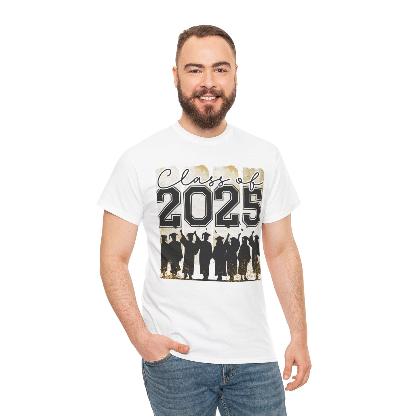 Gildan Garment Dyed Class of 2025 Graduation Tee - Unisex Heavy Cotton Shirt Your Choice Colors & Sizes