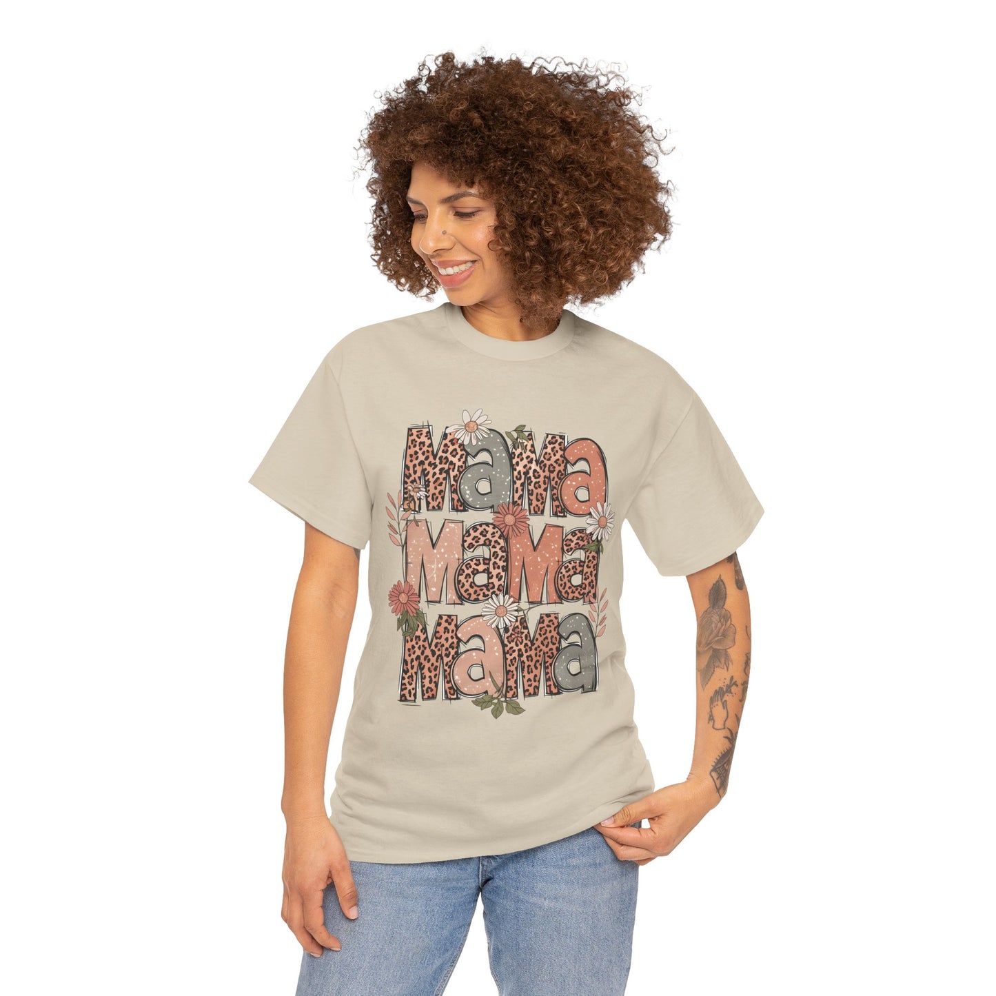 Floral Mama Unisex Heavy Cotton Tee - Perfect Gift for Moms!