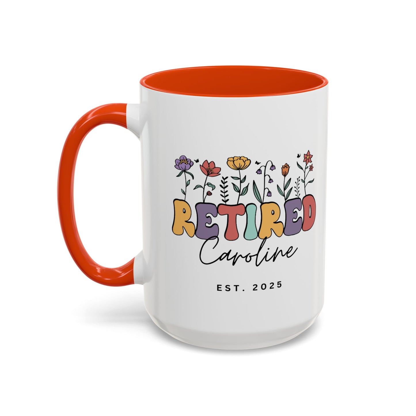 Personalized Retired Floral Name Mug | 11oz 15oz