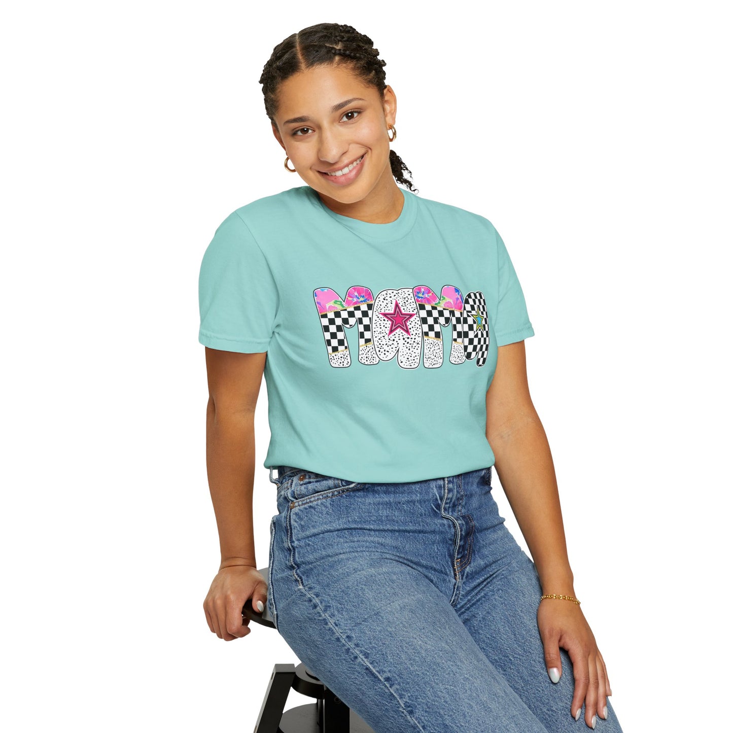 Comfort Colors Retro Vibe Mother's Day T-Shirt with Star Design Asst. Colors & Sizes
