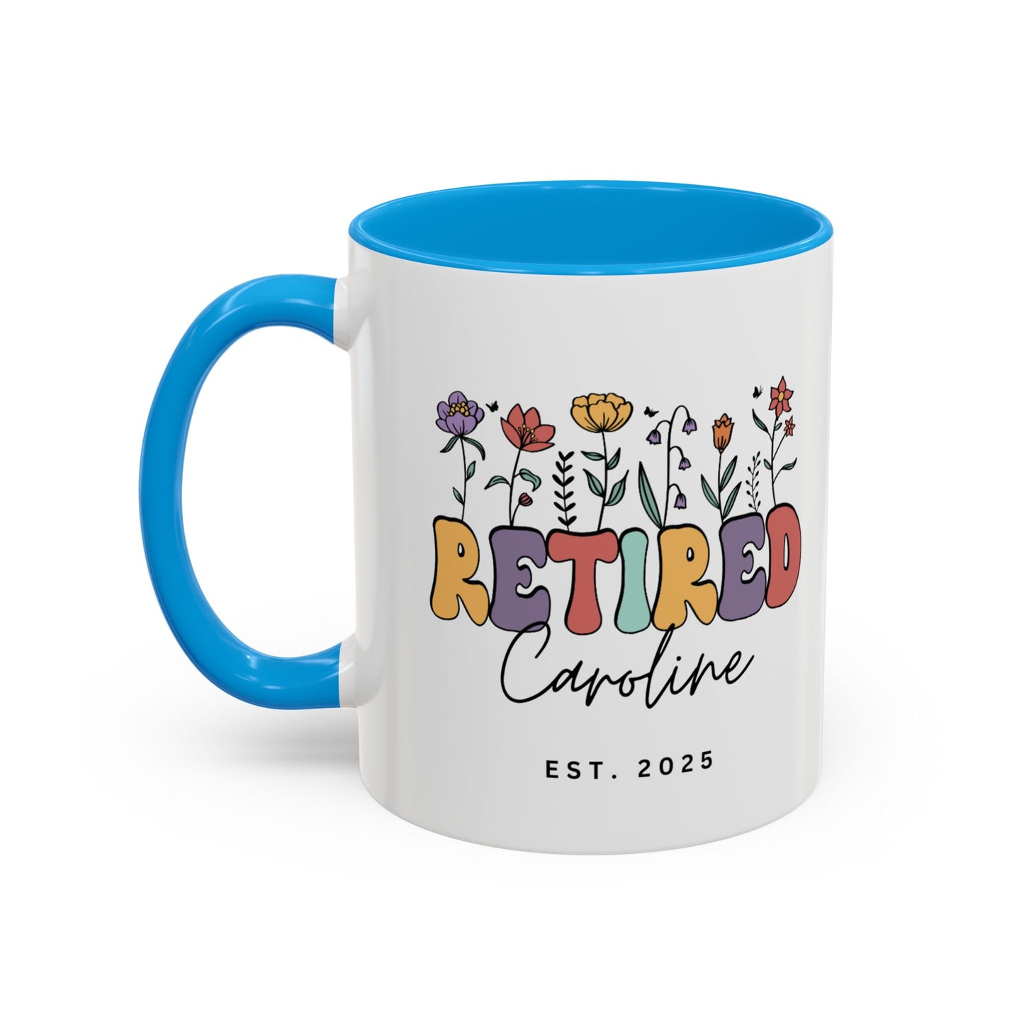 Personalized Retired Floral Name Mug | 11oz 15oz