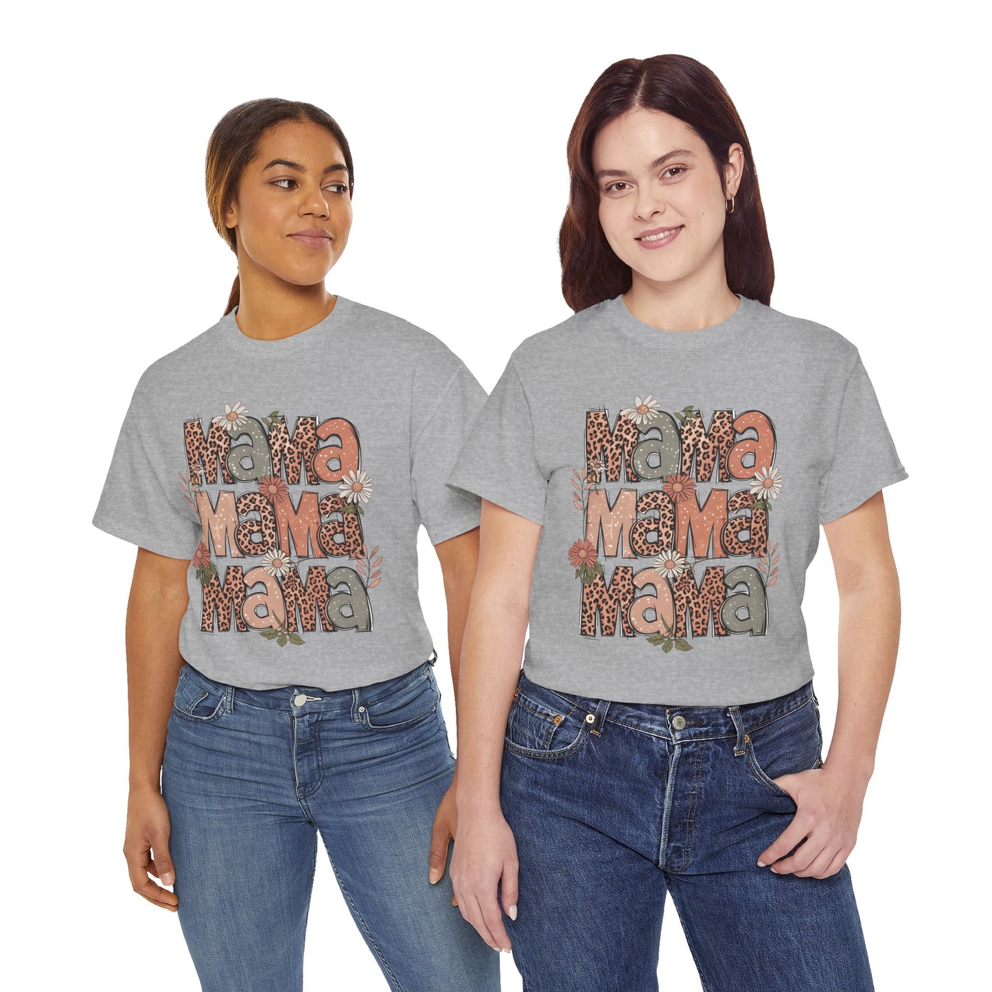 Floral Mama Unisex Heavy Cotton Tee - Perfect Gift for Moms!
