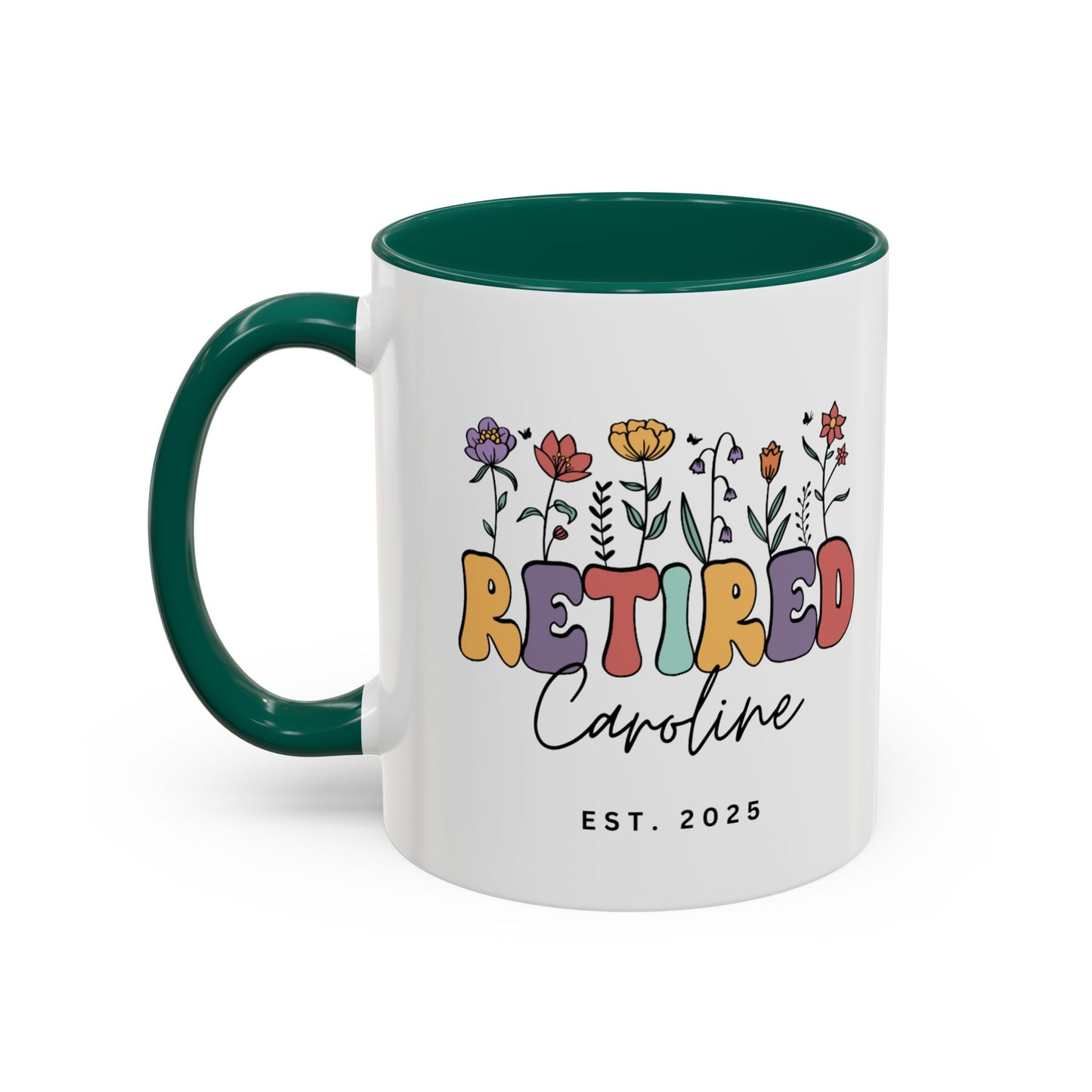 Personalized Retired Floral Name Mug | 11oz 15oz