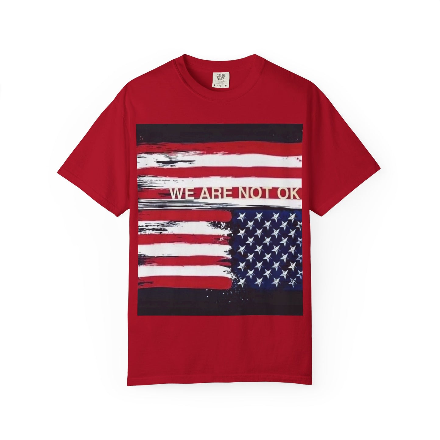 Unisex Garment-Dyed T-shirt with American Flag Design, Casual Wear, Patriotic Shirt, Fourth of July Outfit, Activism Apparel, Everyday Tee