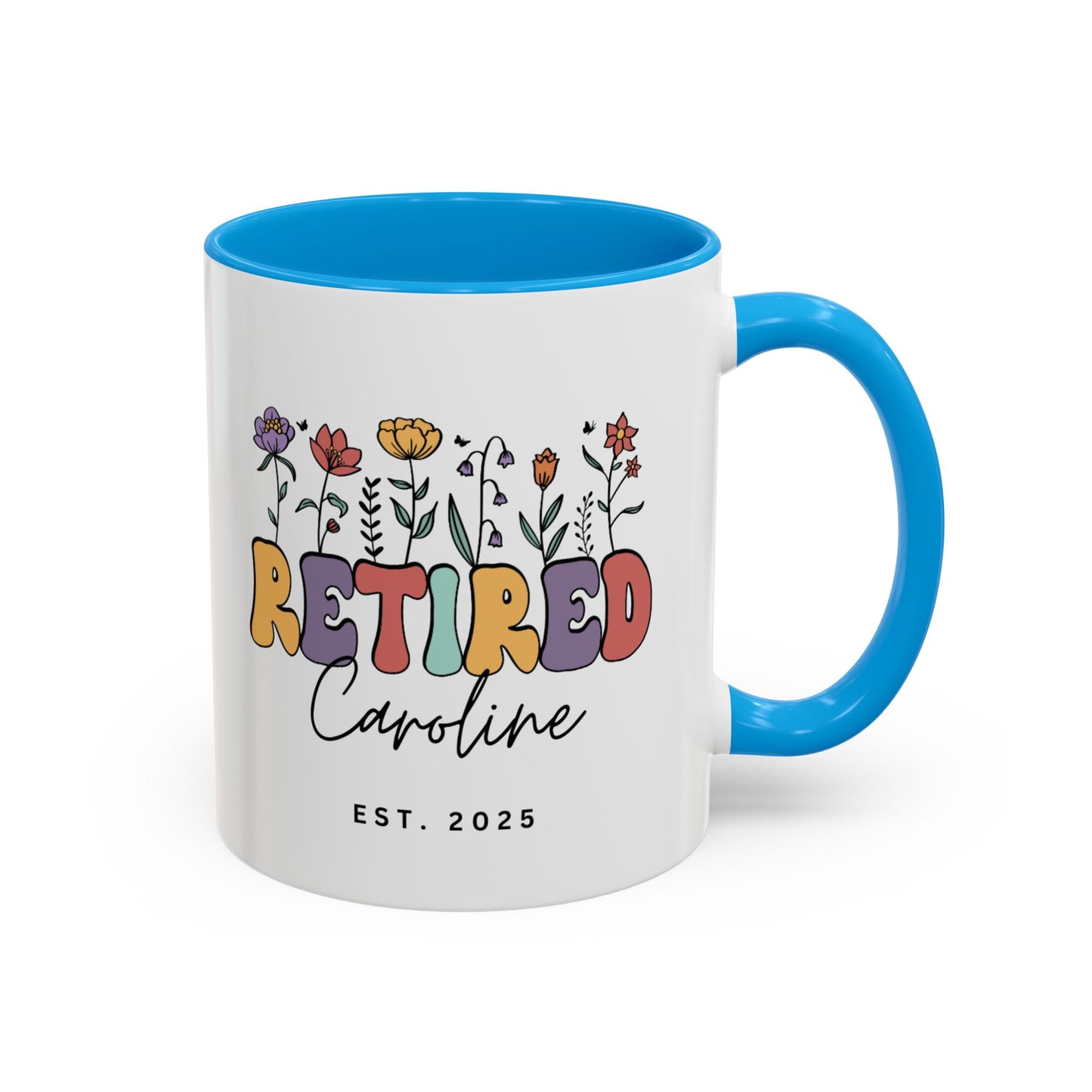 Personalized Retired Floral Name Mug | 11oz 15oz