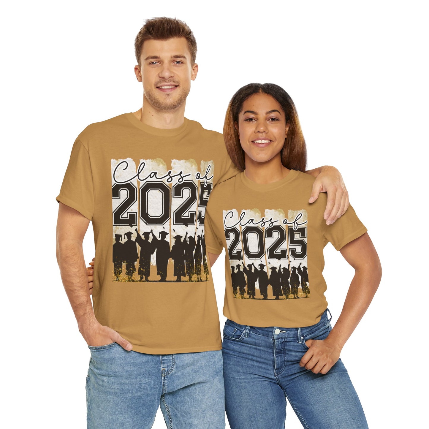 Gildan Garment Dyed Class of 2025 Graduation Tee - Unisex Heavy Cotton Shirt Your Choice Colors & Sizes
